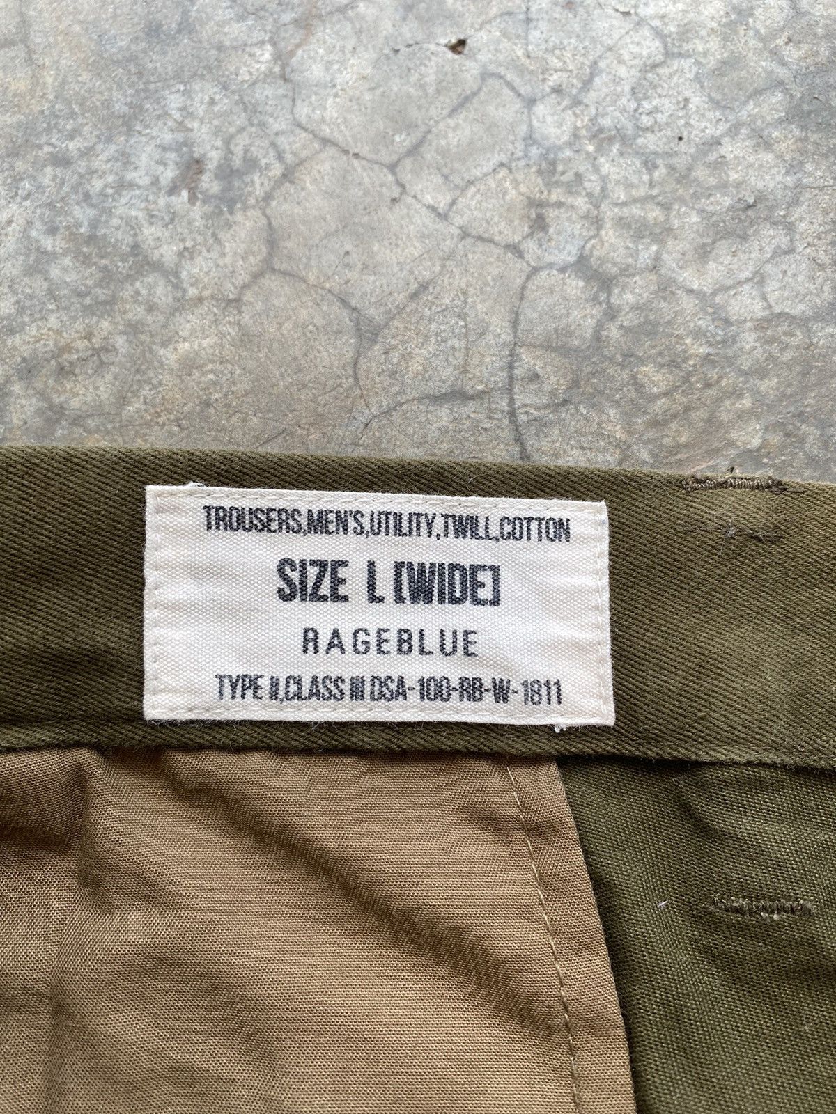 RAGEBLUE 🔥RAGEBLUE TYPE II TWILL COTTON WIDE TROUSERS PANTS Size US 33 - 6 Thumbnail