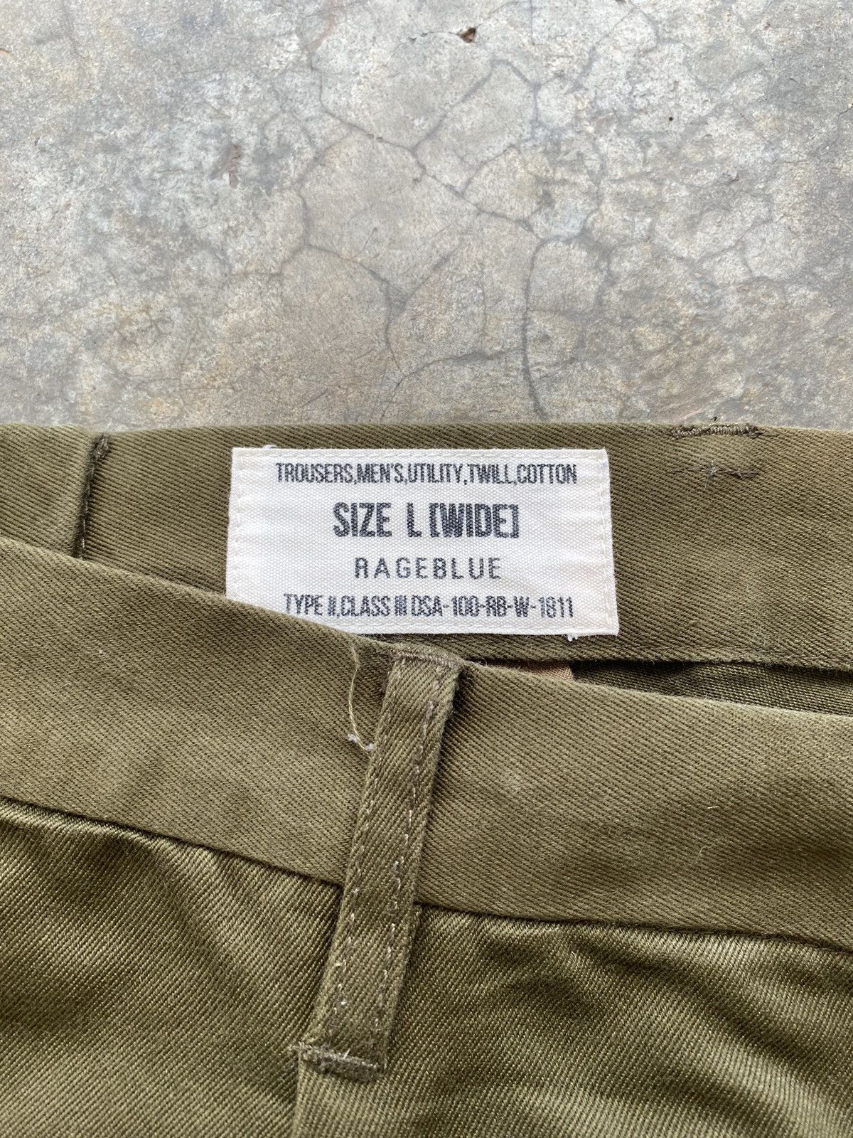 RAGEBLUE 🔥RAGEBLUE TYPE II TWILL COTTON WIDE TROUSERS PANTS Size US 33 - 7 Thumbnail
