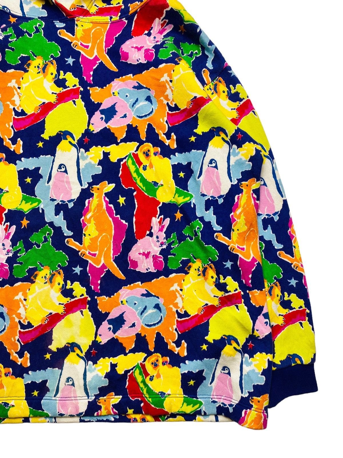 20471120 1980s Nobuo Ikeda I.N Express Printed Animals Pop Art Hoodie Size US L / EU 52-54 / 3 - 4 Thumbnail