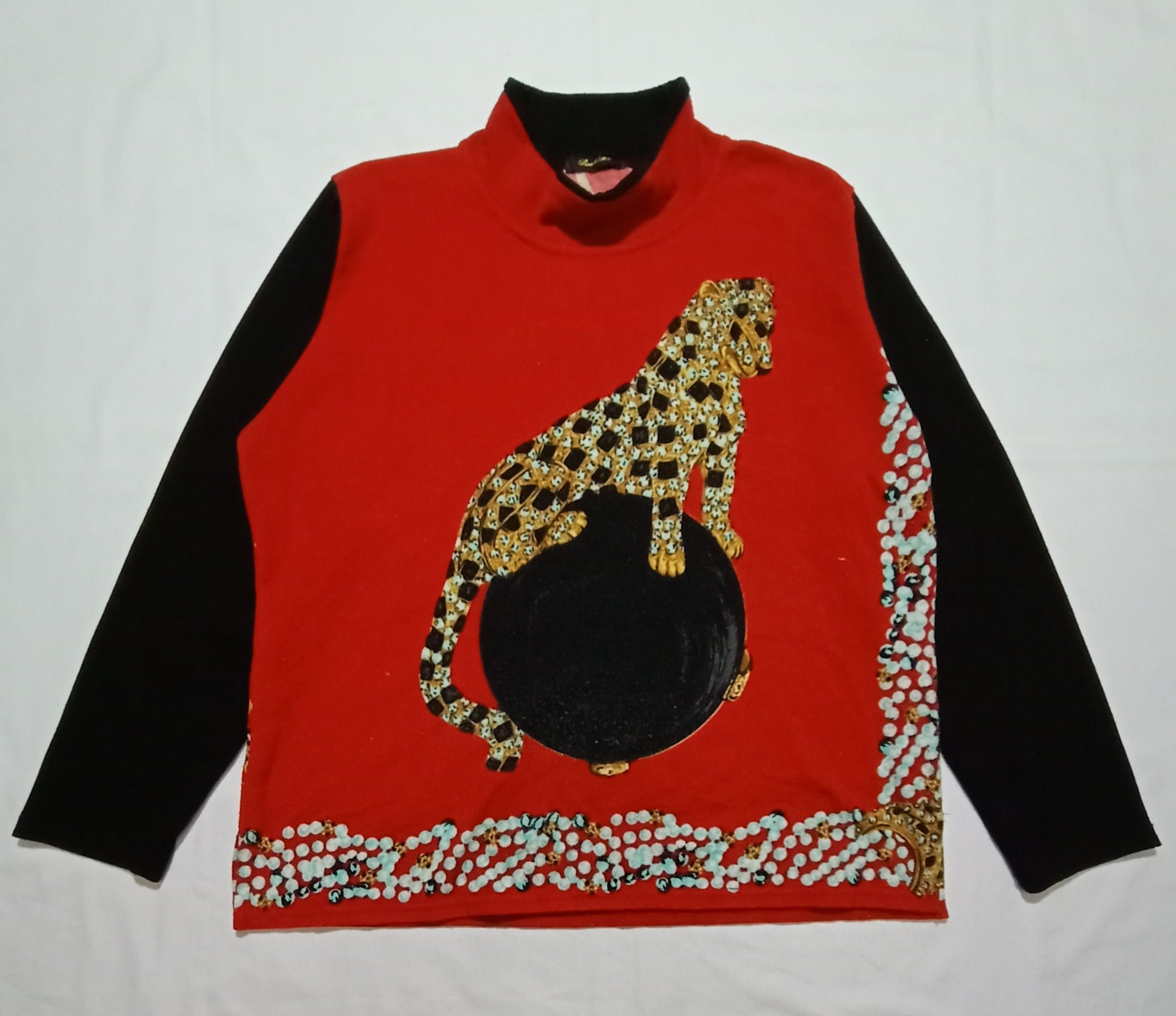 Japanese Brand Rubino Long Sleeve Shirt Turtle Neck Animal Print Size M / US 6-8 / IT 42-44 - 1 Thumbnail