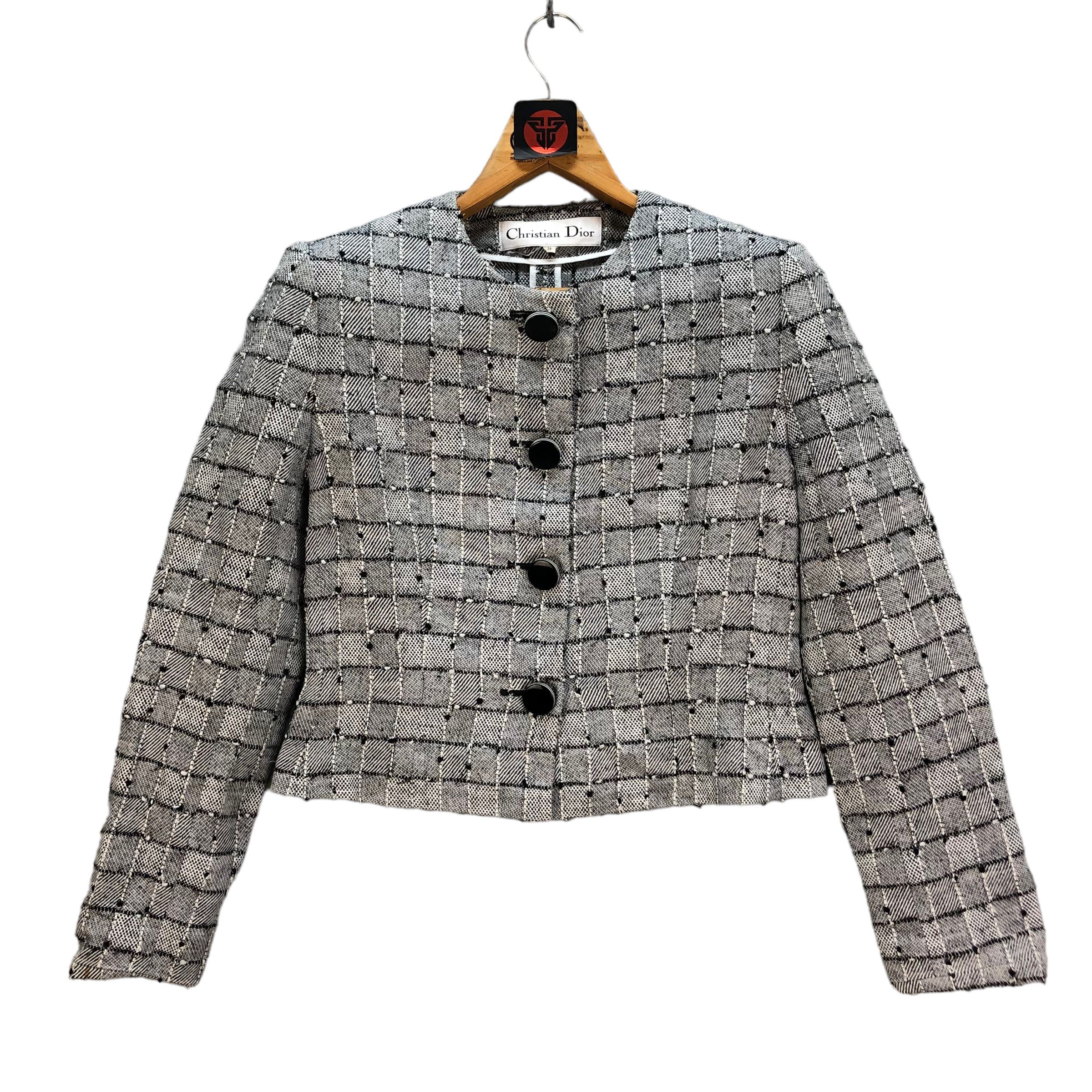 Christian Dior Monsieur VINTAGE CHRISTIAN DIOR TWEED JACKET #6956-102 Size S / US 4 / IT 40 - 1 Thumbnail