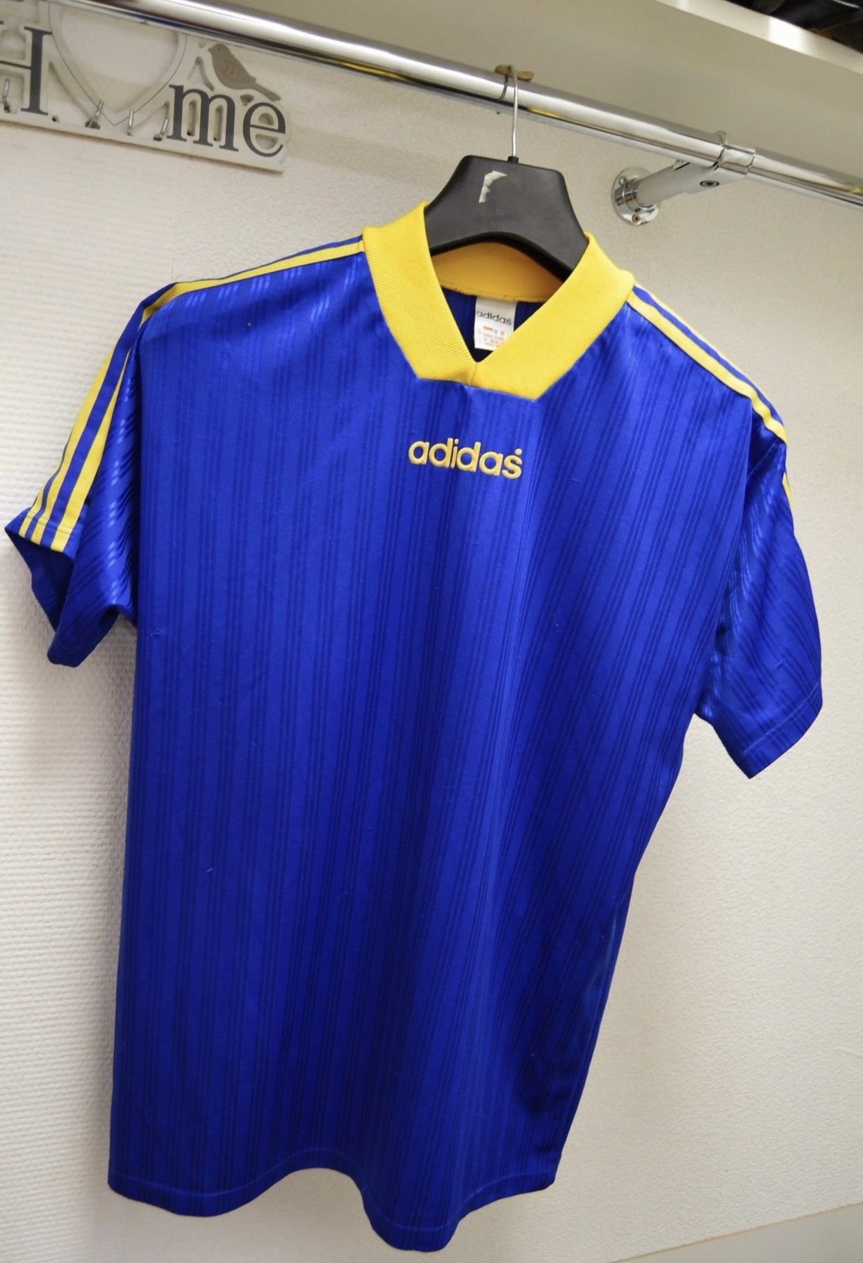 Adidas Adidas vintage big logo striped t-shirt navy blue L Size US L / EU 52-54 / 3 - 1 Thumbnail