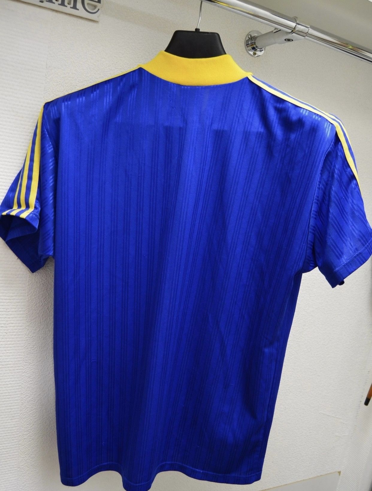 Adidas Adidas vintage big logo striped t-shirt navy blue L Size US L / EU 52-54 / 3 - 3 Thumbnail