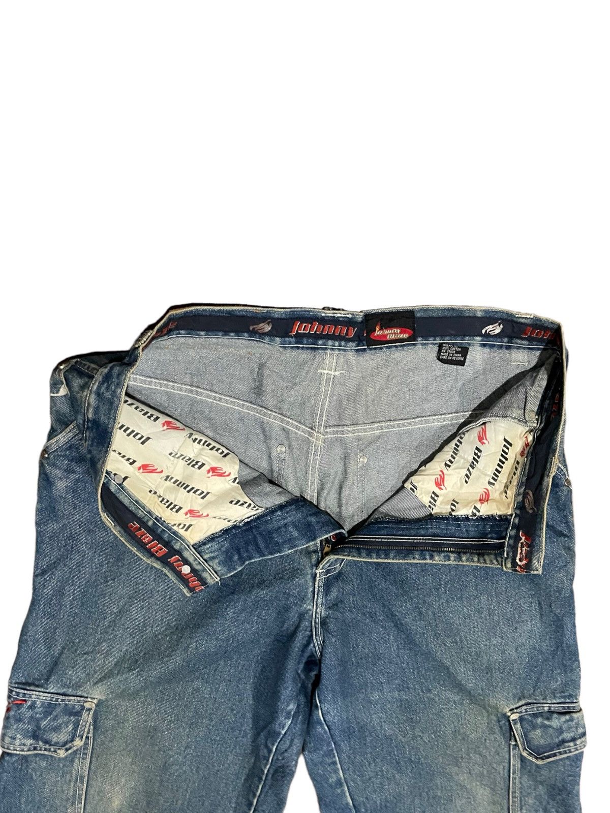 Other Rare🌟Johnny Blaze 90s Spit Fire Baggy Cargo Pocket Jeans Size US 36 / EU 52 - 13 Thumbnail
