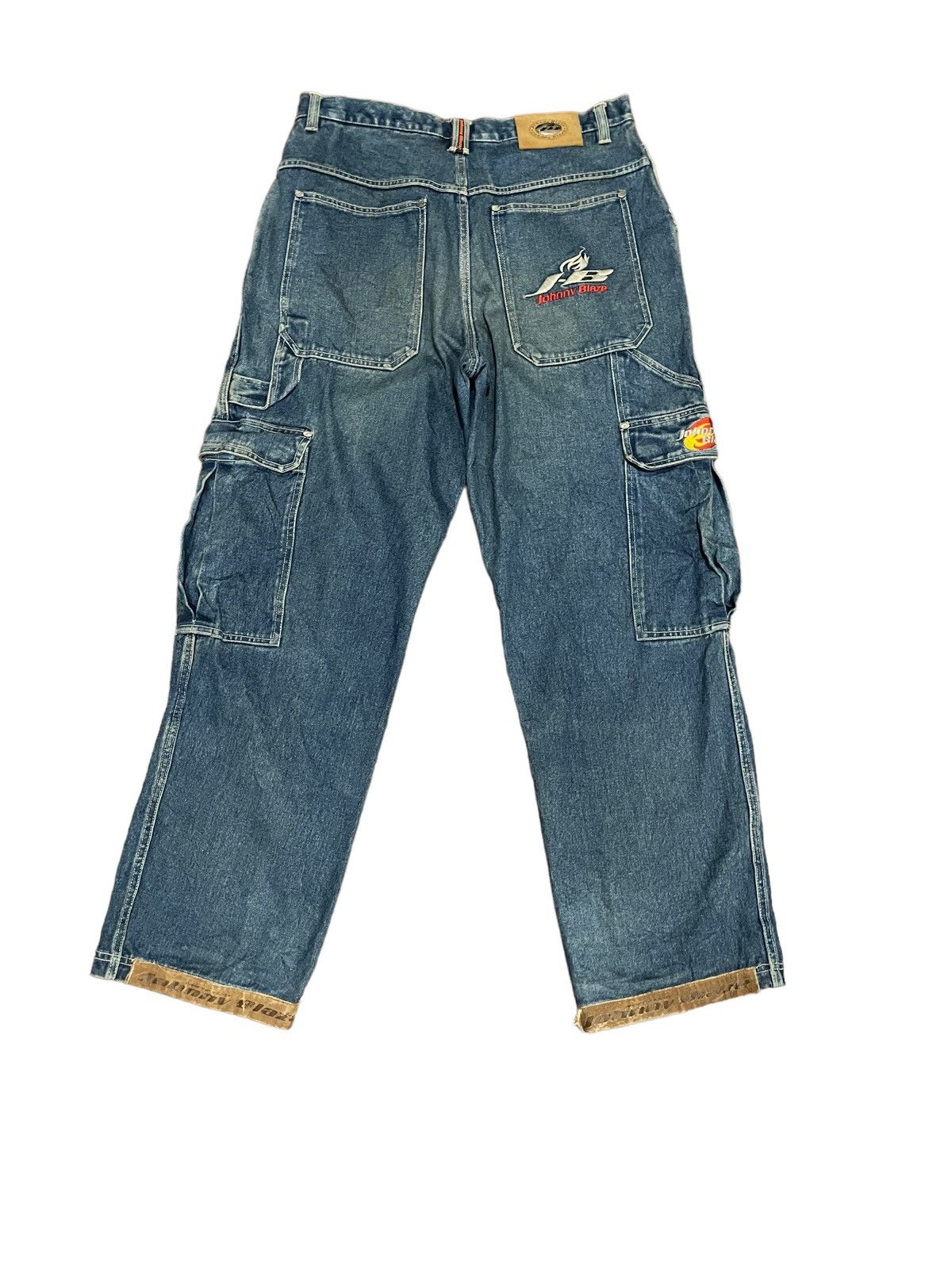 Rare🌟Johnny Blaze 90s Spit Fire Baggy Cargo Pocket Jeans