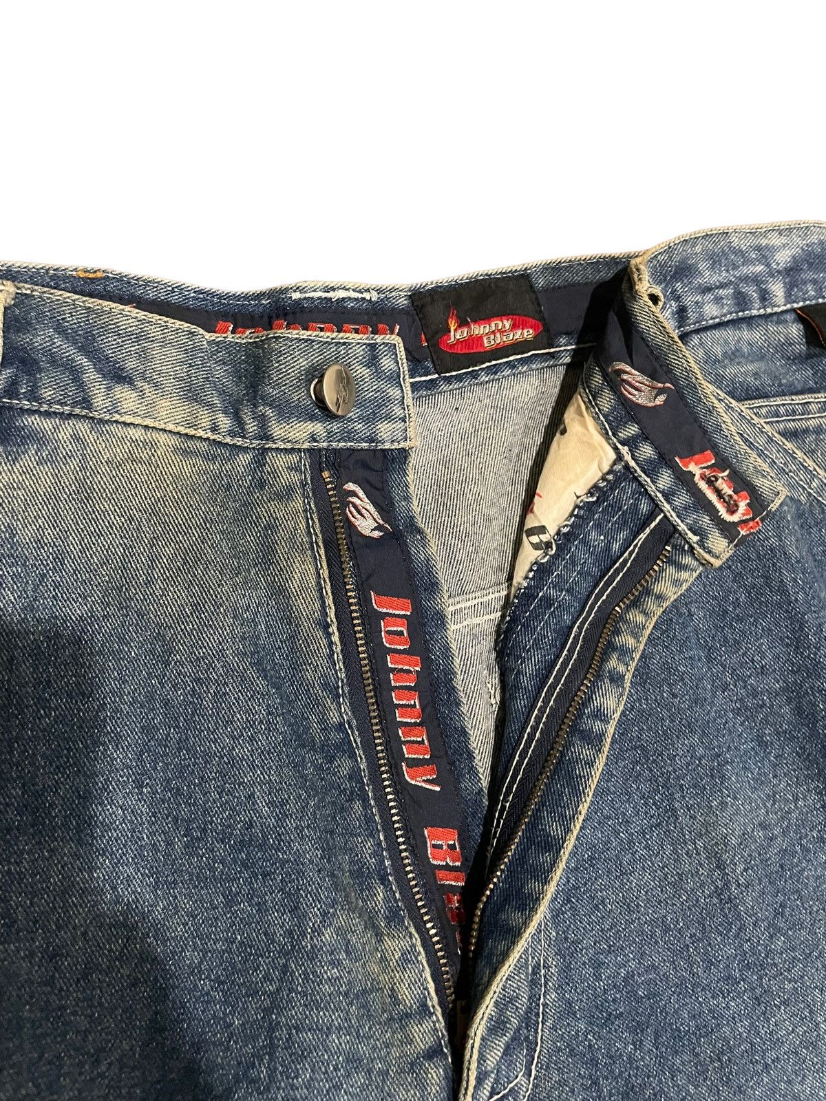 Other Rare🌟Johnny Blaze 90s Spit Fire Baggy Cargo Pocket Jeans Size US 36 / EU 52 - 12 Thumbnail