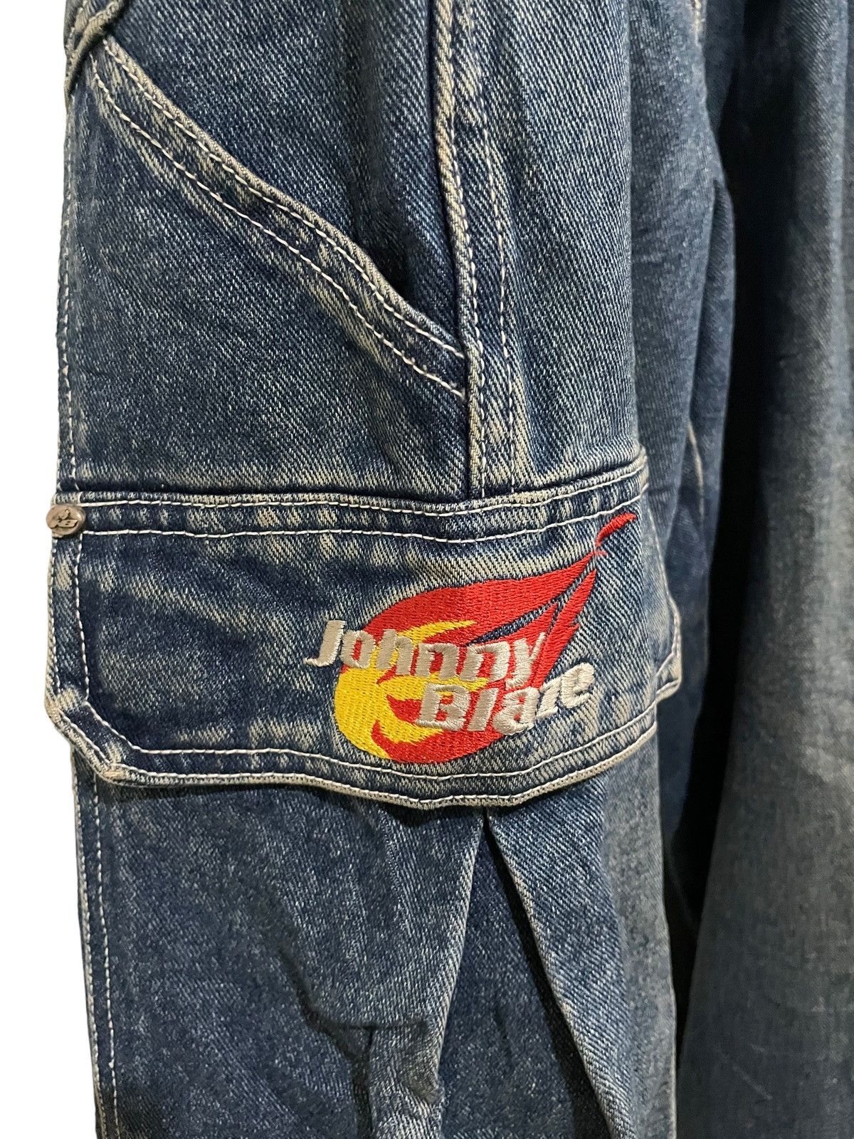 Other Rare🌟Johnny Blaze 90s Spit Fire Baggy Cargo Pocket Jeans Size US 36 / EU 52 - 4 Thumbnail