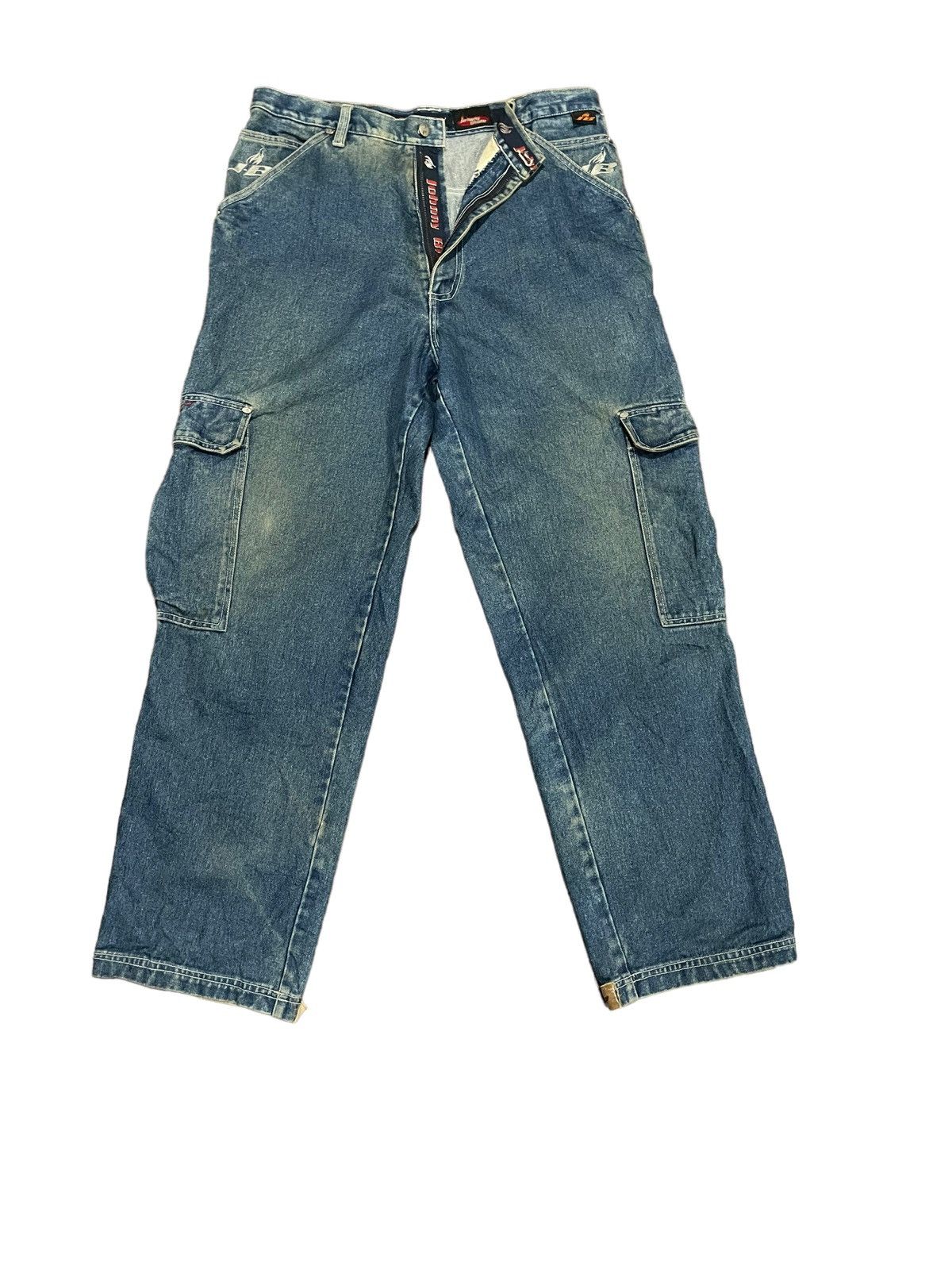 Other Rare🌟Johnny Blaze 90s Spit Fire Baggy Cargo Pocket Jeans Size US 36 / EU 52 - 2 Thumbnail