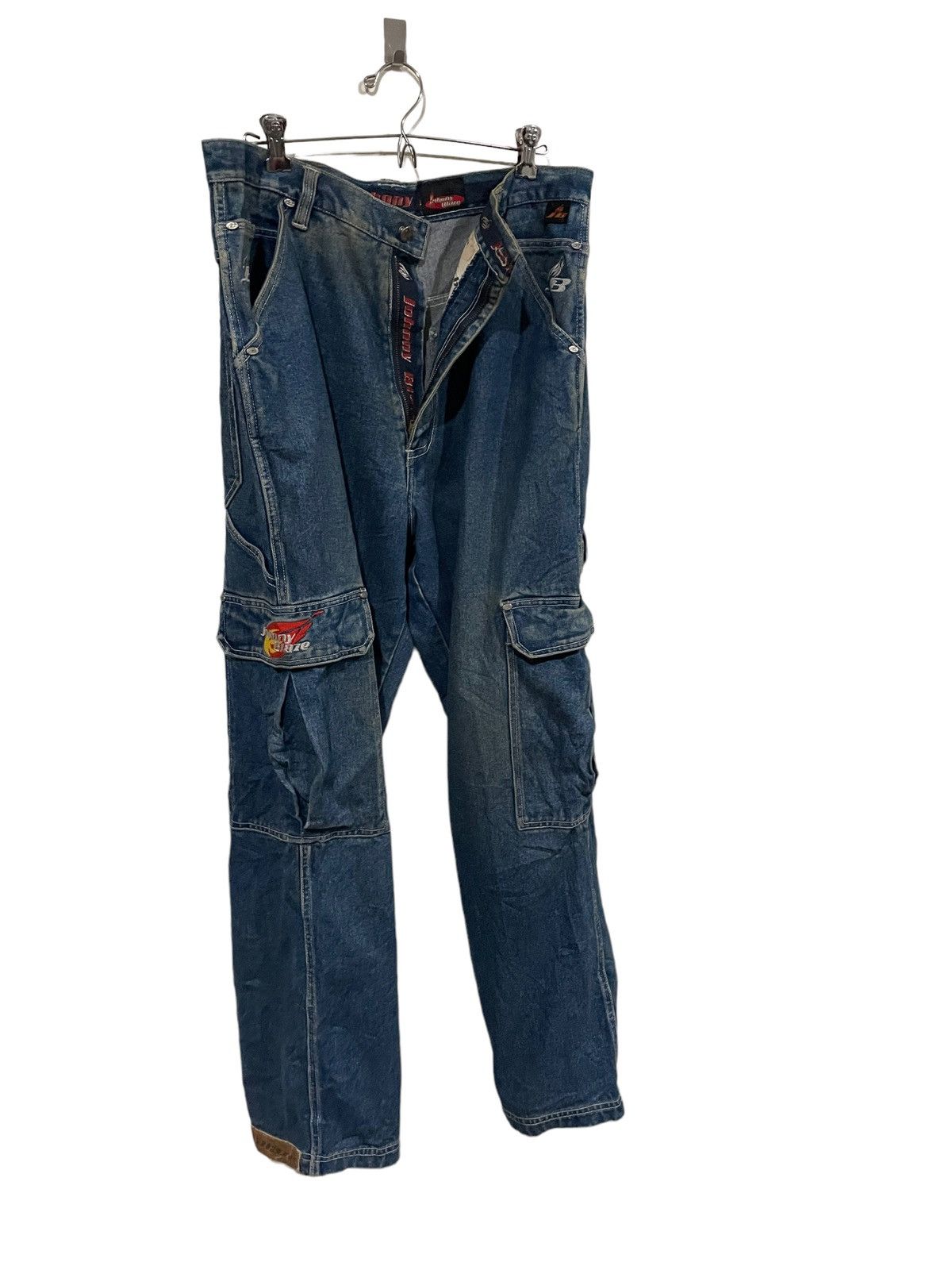 Other Rare🌟Johnny Blaze 90s Spit Fire Baggy Cargo Pocket Jeans Size US 36 / EU 52 - 7 Thumbnail