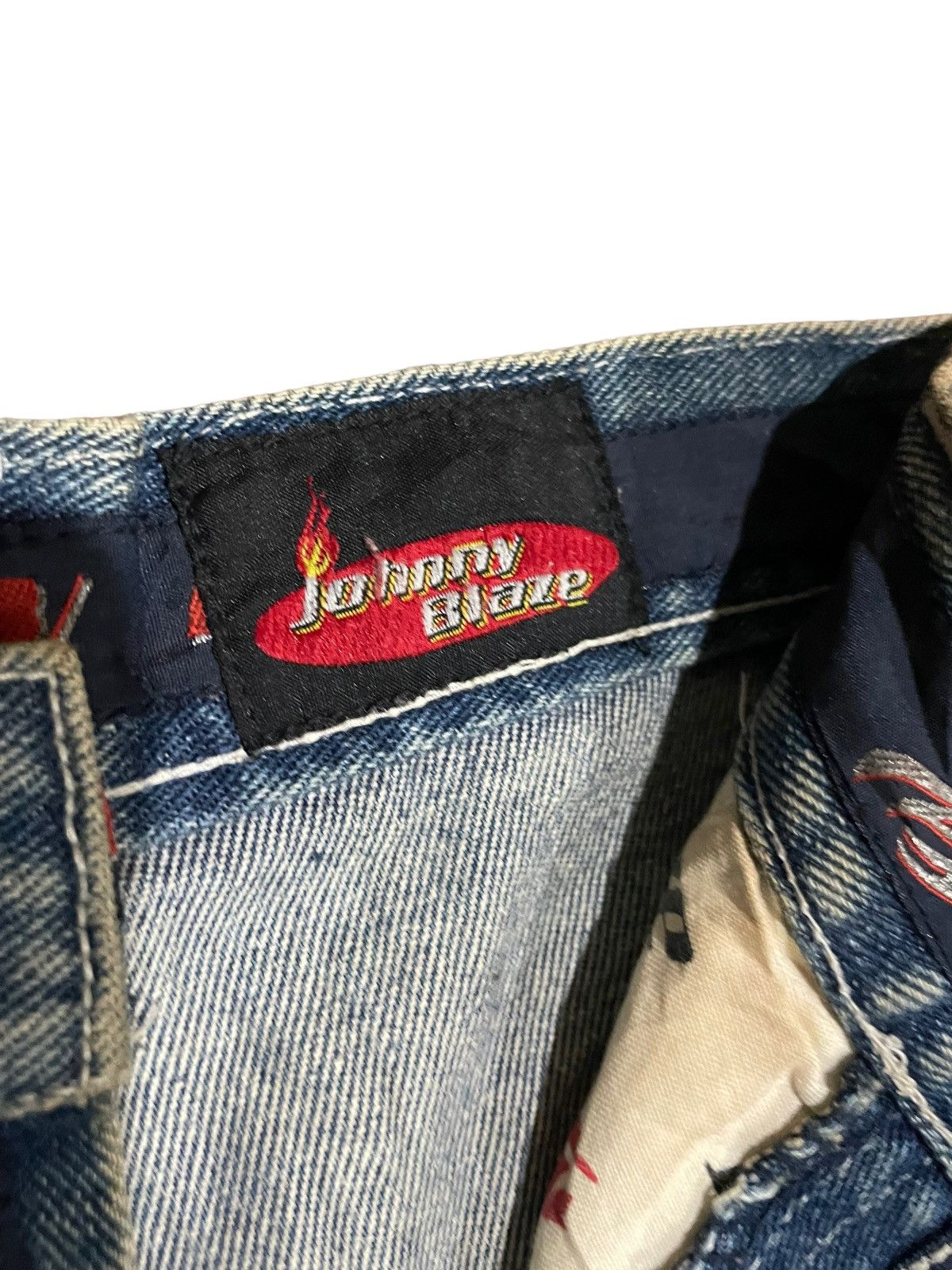 Other Rare🌟Johnny Blaze 90s Spit Fire Baggy Cargo Pocket Jeans Size US 36 / EU 52 - 11 Thumbnail