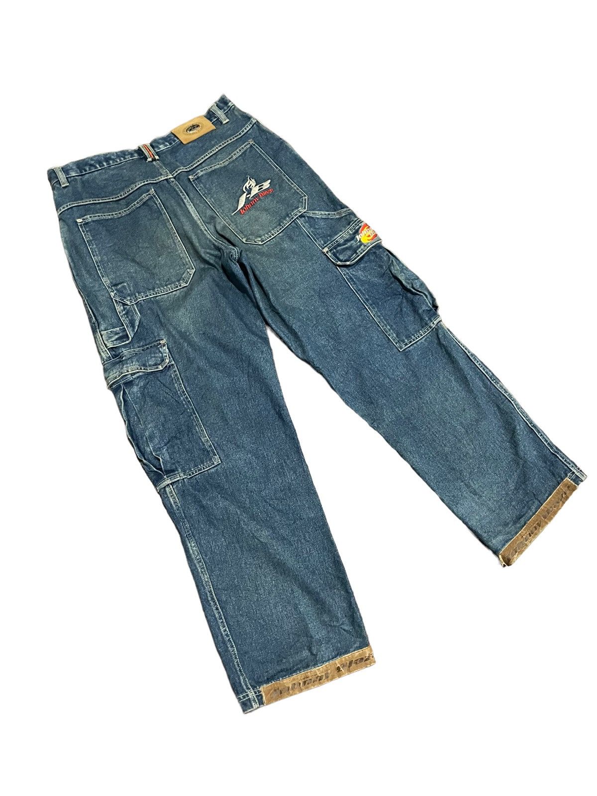 Other Rare🌟Johnny Blaze 90s Spit Fire Baggy Cargo Pocket Jeans Size US 36 / EU 52 - 15 Thumbnail