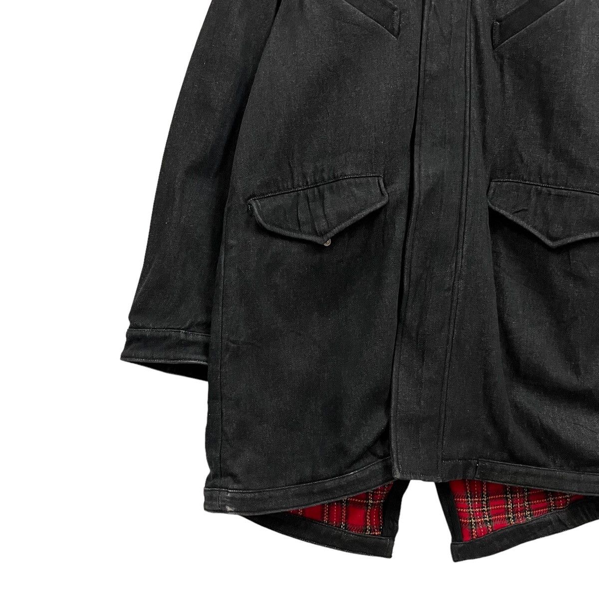 Katharine Hamnett London 💥 KATHARINE HAMNET DENIM PARKA TARTAN LINER Size US M / EU 48-50 / 2 - 3 Thumbnail