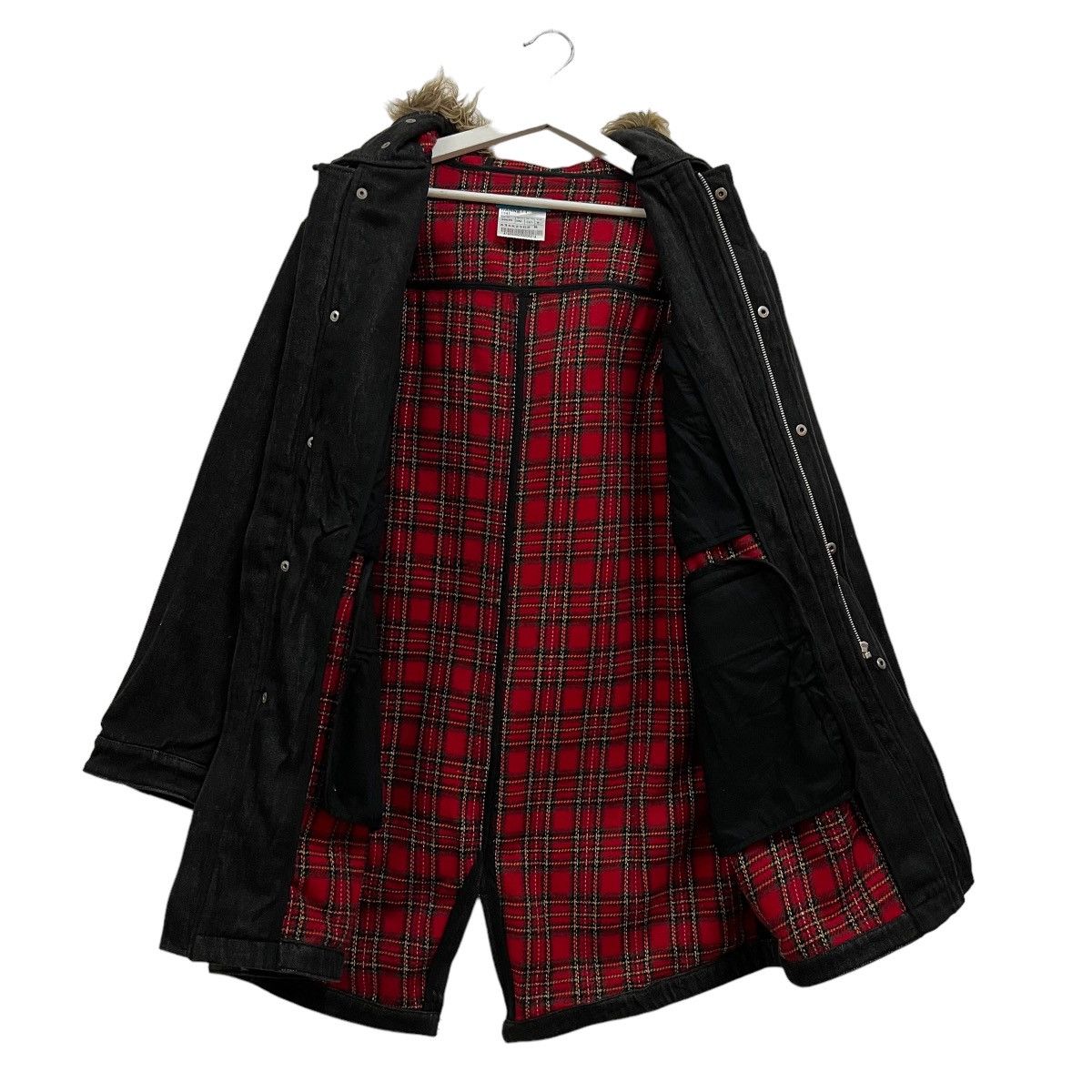 Katharine Hamnett London 💥 KATHARINE HAMNET DENIM PARKA TARTAN LINER Size US M / EU 48-50 / 2 - 5 Thumbnail