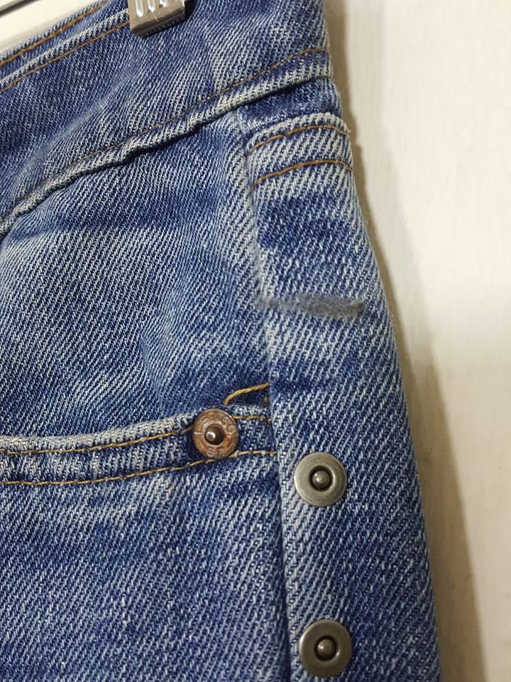 Designer × Levi's × Levi's Made & Crafted Studded Leather Trim Hem Boot Cut Denim Jeans Size US 30 / EU 46 - 5 Thumbnail