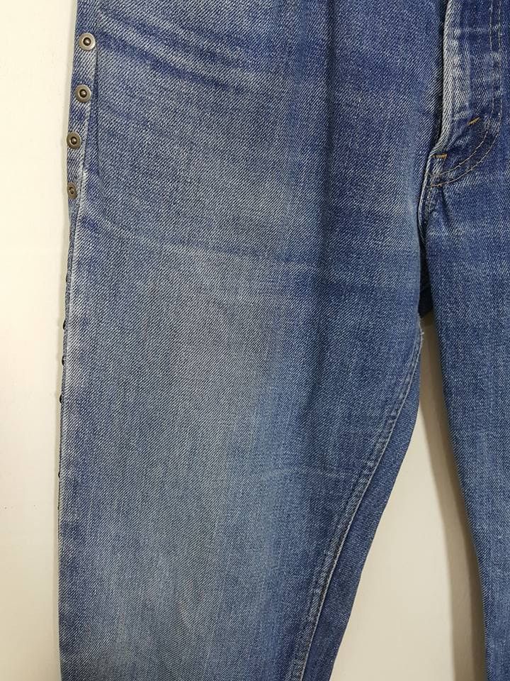Designer × Levi's × Levi's Made & Crafted Studded Leather Trim Hem Boot Cut Denim Jeans Size US 30 / EU 46 - 8 Thumbnail