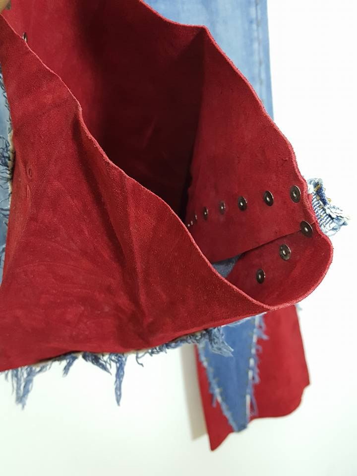 Designer × Levi's × Levi's Made & Crafted Studded Leather Trim Hem Boot Cut Denim Jeans Size US 30 / EU 46 - 18 Thumbnail