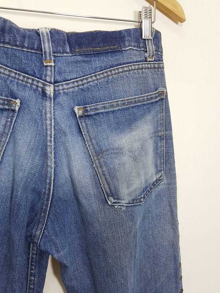 Designer × Levi's × Levi's Made & Crafted Studded Leather Trim Hem Boot Cut Denim Jeans Size US 30 / EU 46 - 7 Thumbnail