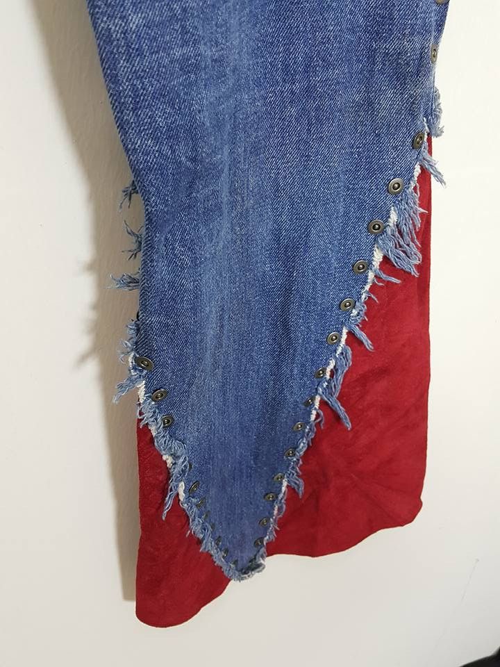 Designer × Levi's × Levi's Made & Crafted Studded Leather Trim Hem Boot Cut Denim Jeans Size US 30 / EU 46 - 15 Thumbnail