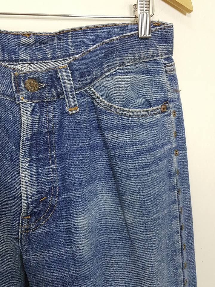Designer × Levi's × Levi's Made & Crafted Studded Leather Trim Hem Boot Cut Denim Jeans Size US 30 / EU 46 - 4 Thumbnail