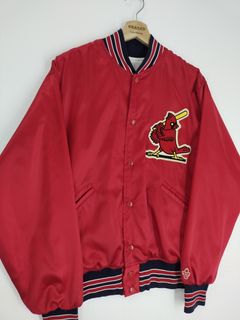 VINTAGE St Louis Cardinals Satin Jacket Majestic Cooperstown Adult Large  Red MLB