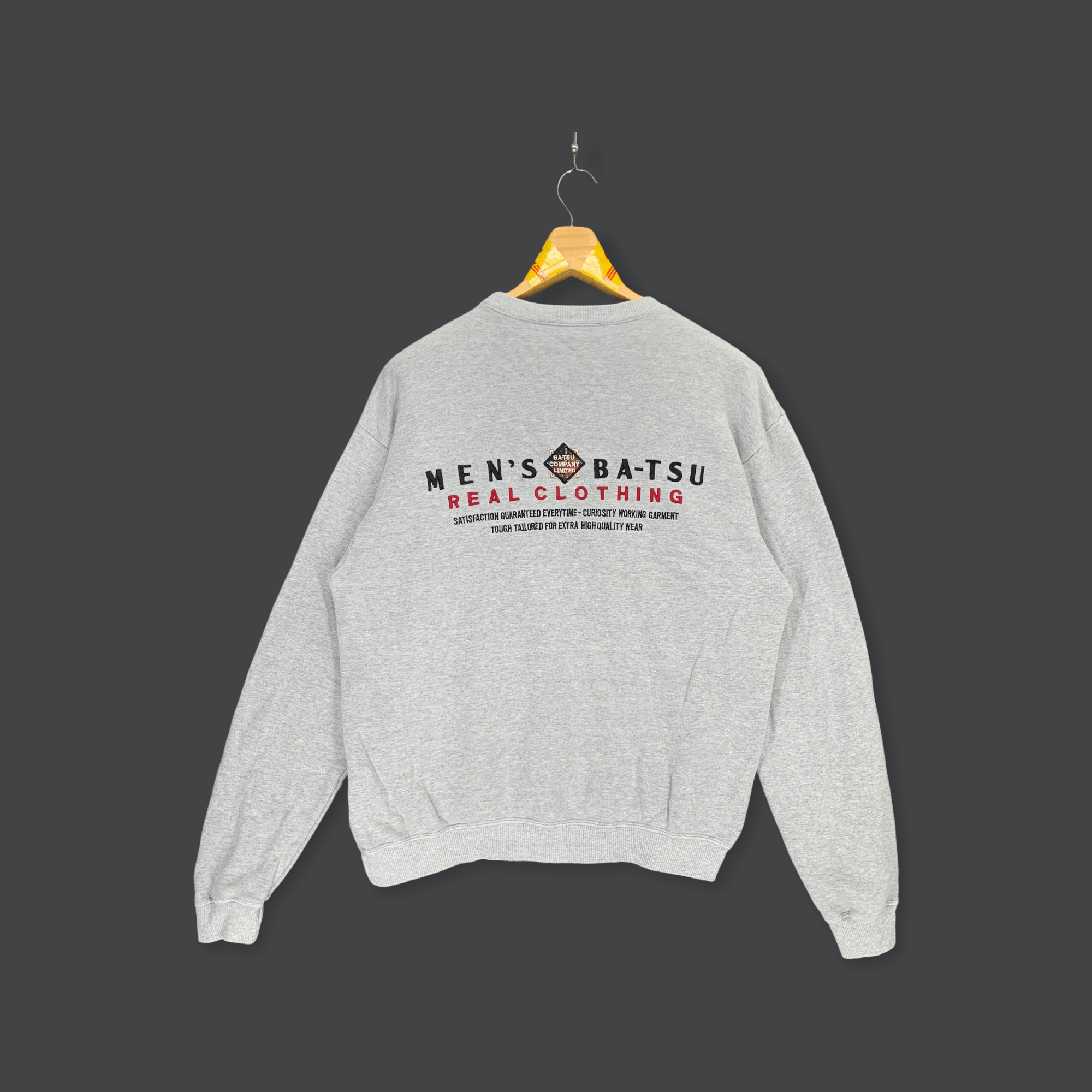 image of Ski x Vintage Men's Ba-Tsu Company Limited Big Logo Sweatshirts 3034-72 in Grey (Size Medium)