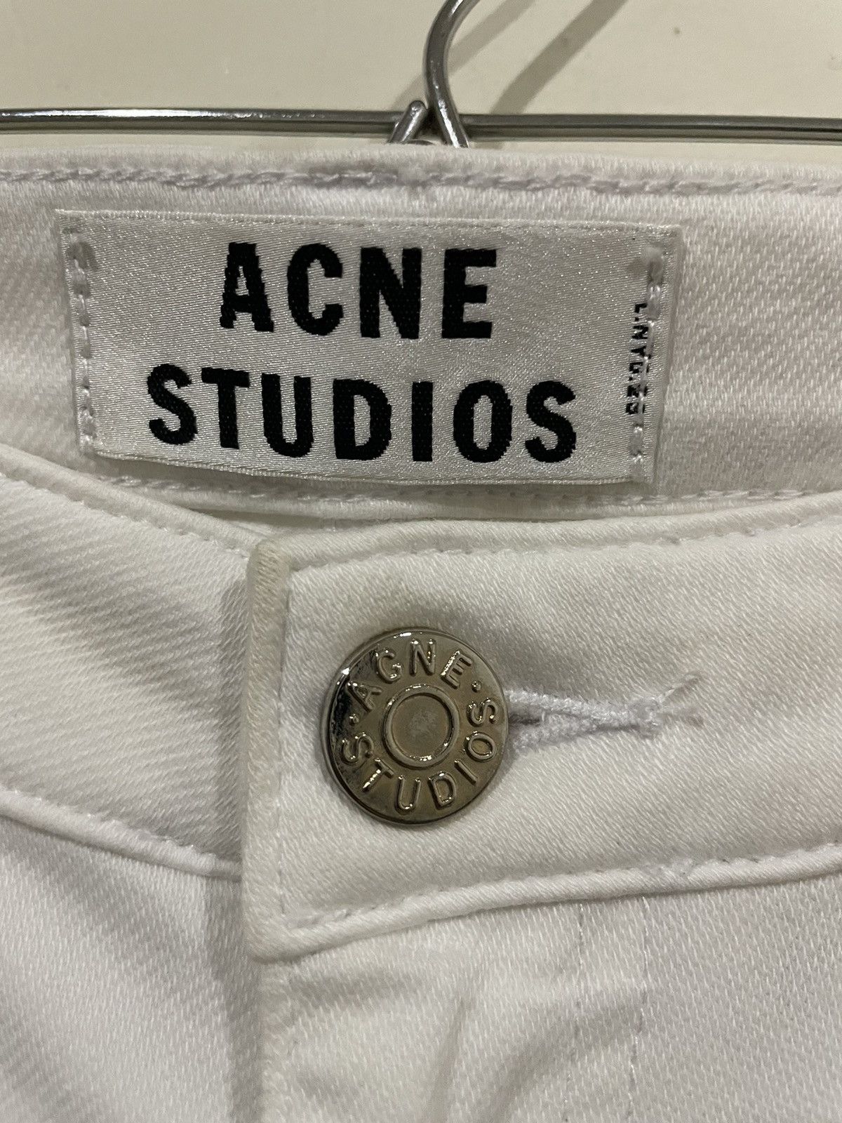 Acne Studios ACNE Studios Skin 5 Silver Blue Elastic Blank White Pant Size 31" - 10 Thumbnail