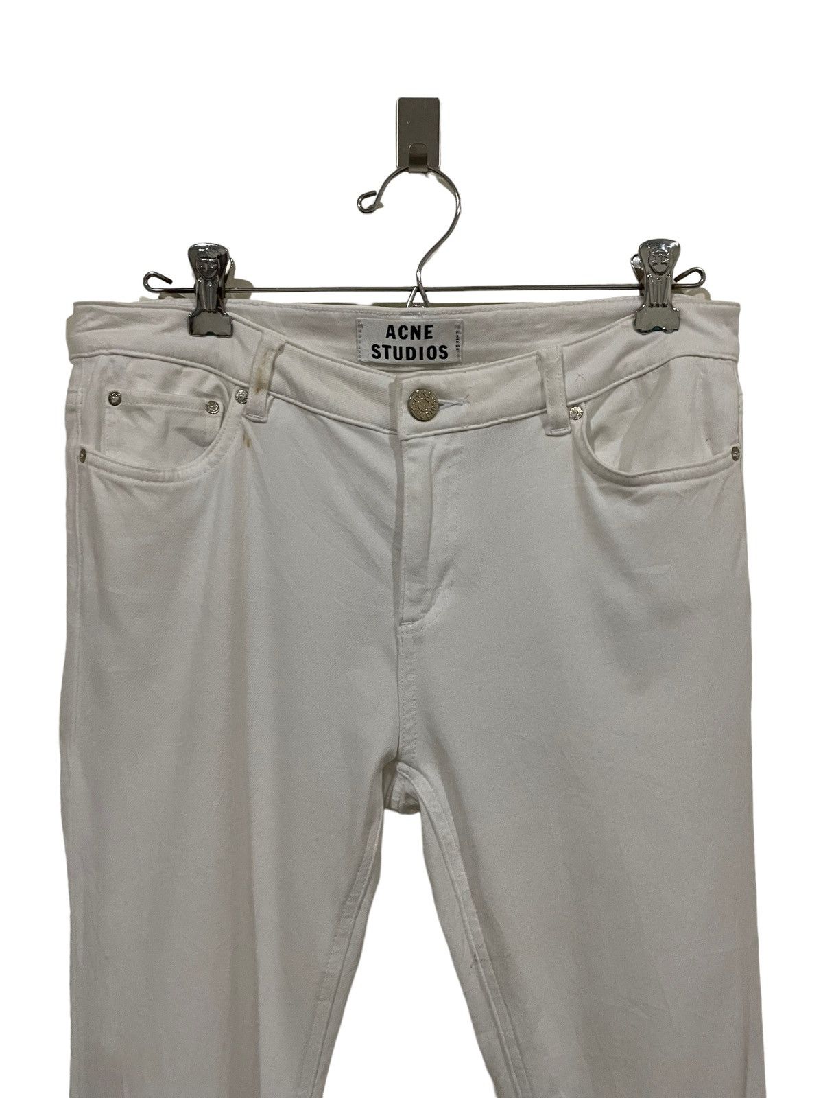 Acne Studios ACNE Studios Skin 5 Silver Blue Elastic Blank White Pant Size 31" - 4 Thumbnail
