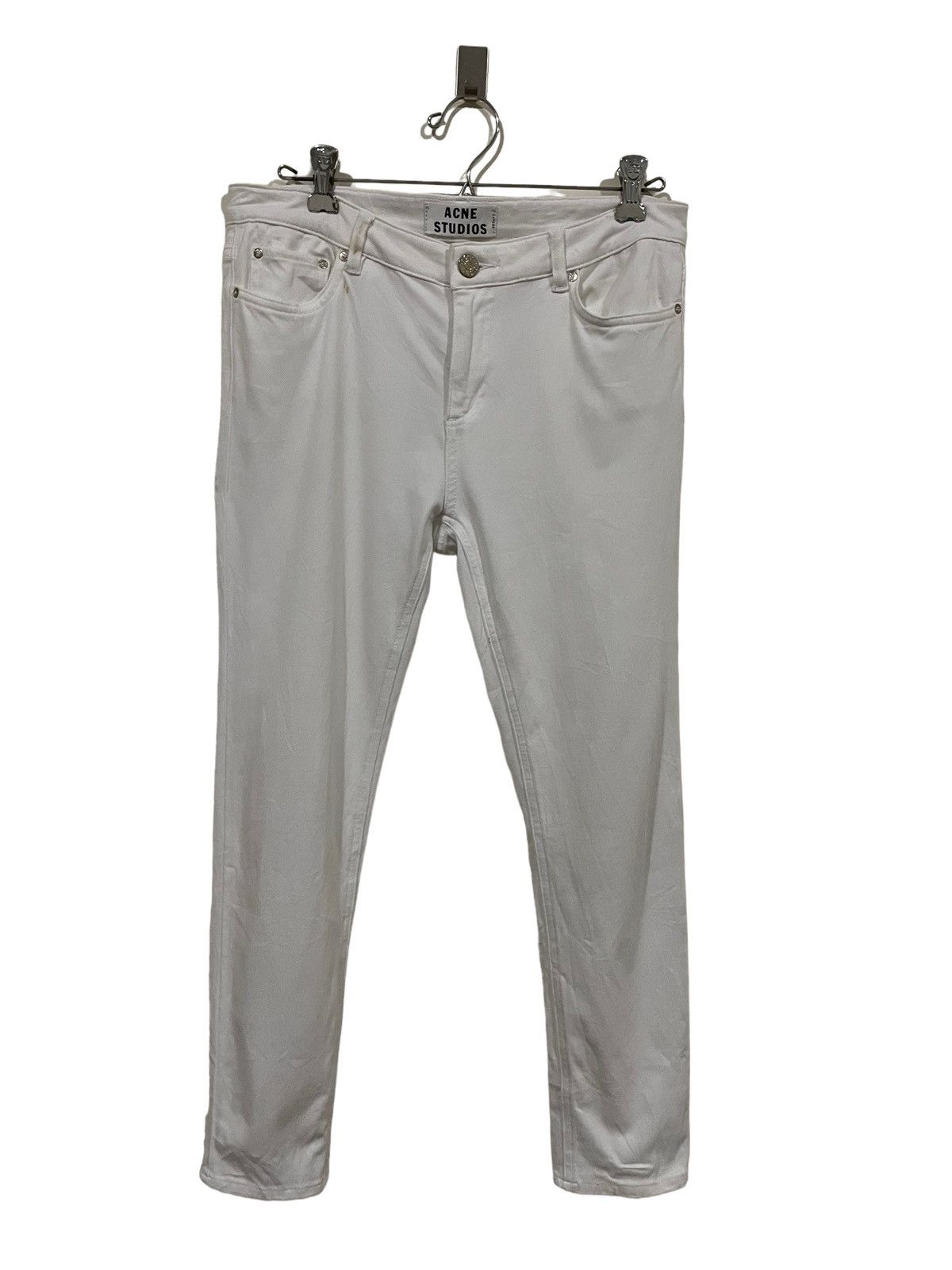 Acne Studios ACNE Studios Skin 5 Silver Blue Elastic Blank White Pant Size 31" - 1 Thumbnail