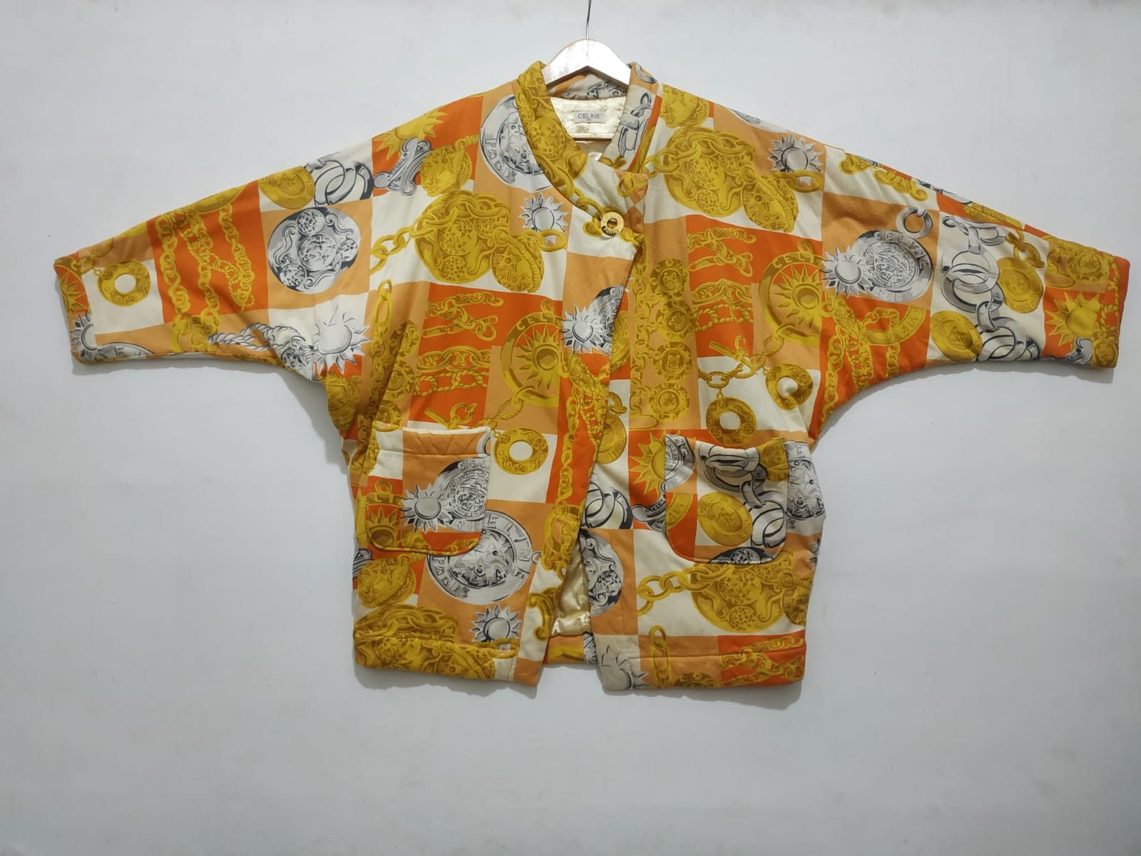Celine 90'S Vintage Celine Puffer Baroque Chain Coat Jacket Size L / US 10 / IT 46 - 2 Thumbnail