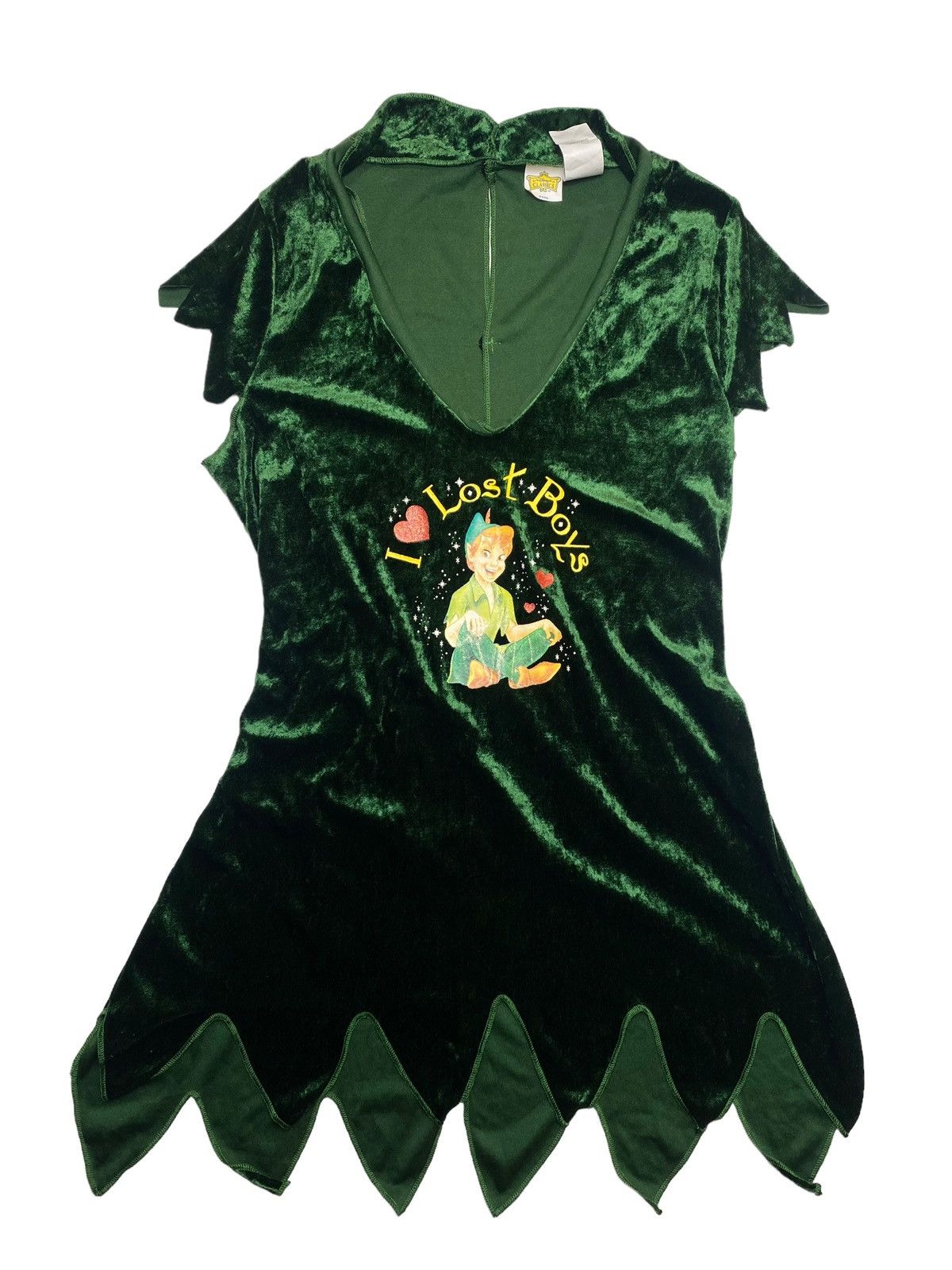 image of 2000S Disney - Tinker Bells Velvet Dress in Green, Women's (Size Medium)