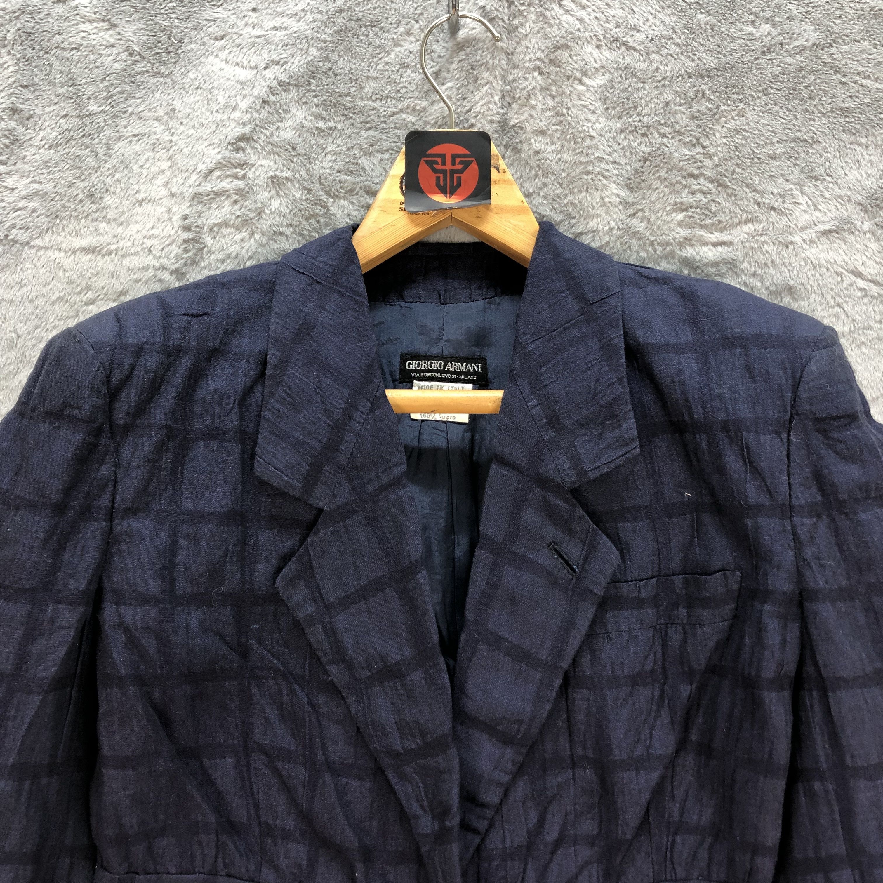 Giorgio Armani VINTAGE GIORGIO ARMANI CHECKED CROPPED JACKET #6950-101 Size XS / US 0-2 / IT 36-38 - 2 Thumbnail