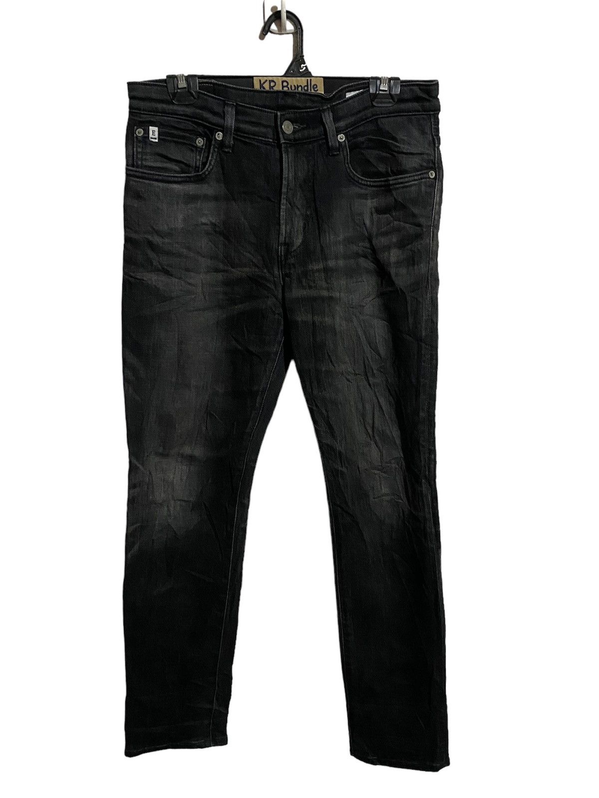 image of Vintage Edwin Japan Destressed Jeans in Black, Men's (Size 32)