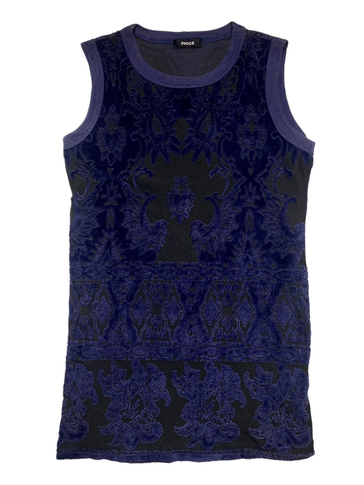 Issey Miyake 2002 Zucca - Jacquard Velvet Mesh Vest Size US M / EU 48-50 / 2 - 2 Thumbnail