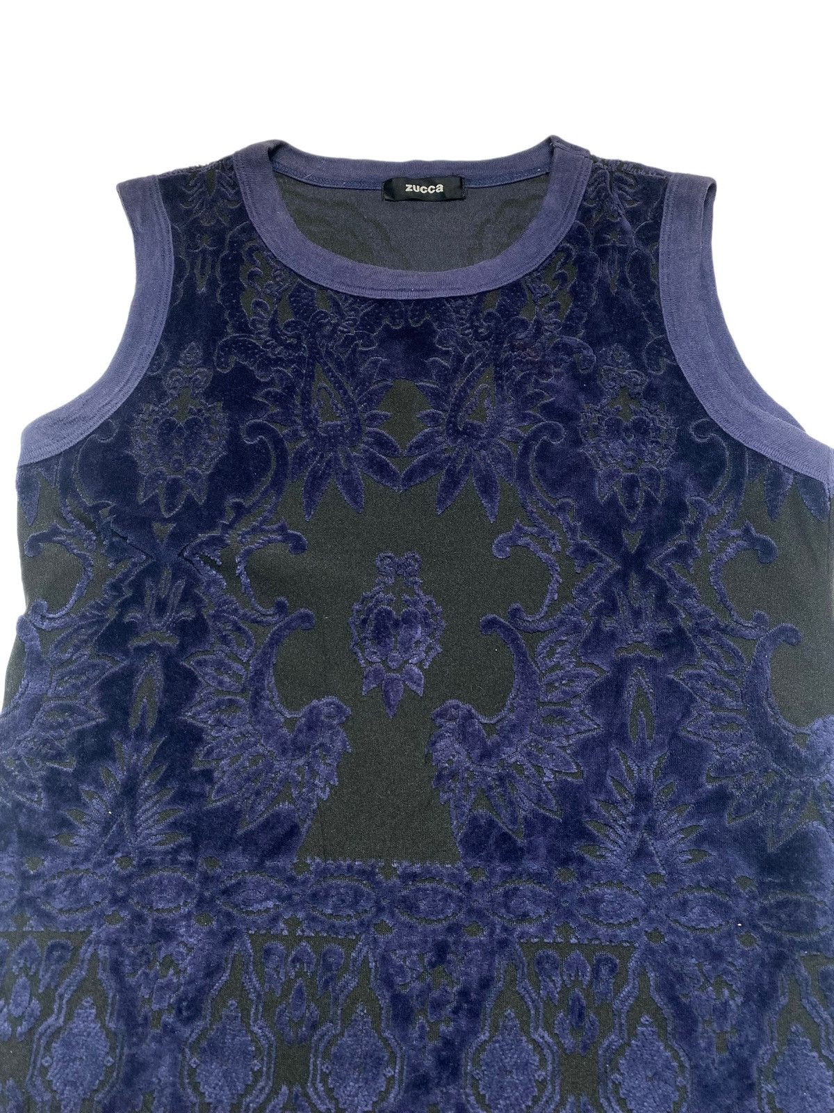 Issey Miyake 2002 Zucca - Jacquard Velvet Mesh Vest Size US M / EU 48-50 / 2 - 3 Thumbnail