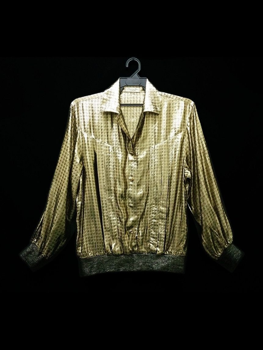 Christian Dior Monsieur 🔥🔥🔥Christian Dior France Gold Houndstooth Black Shirt Size US M / EU 48-50 / 2 - 1 Thumbnail