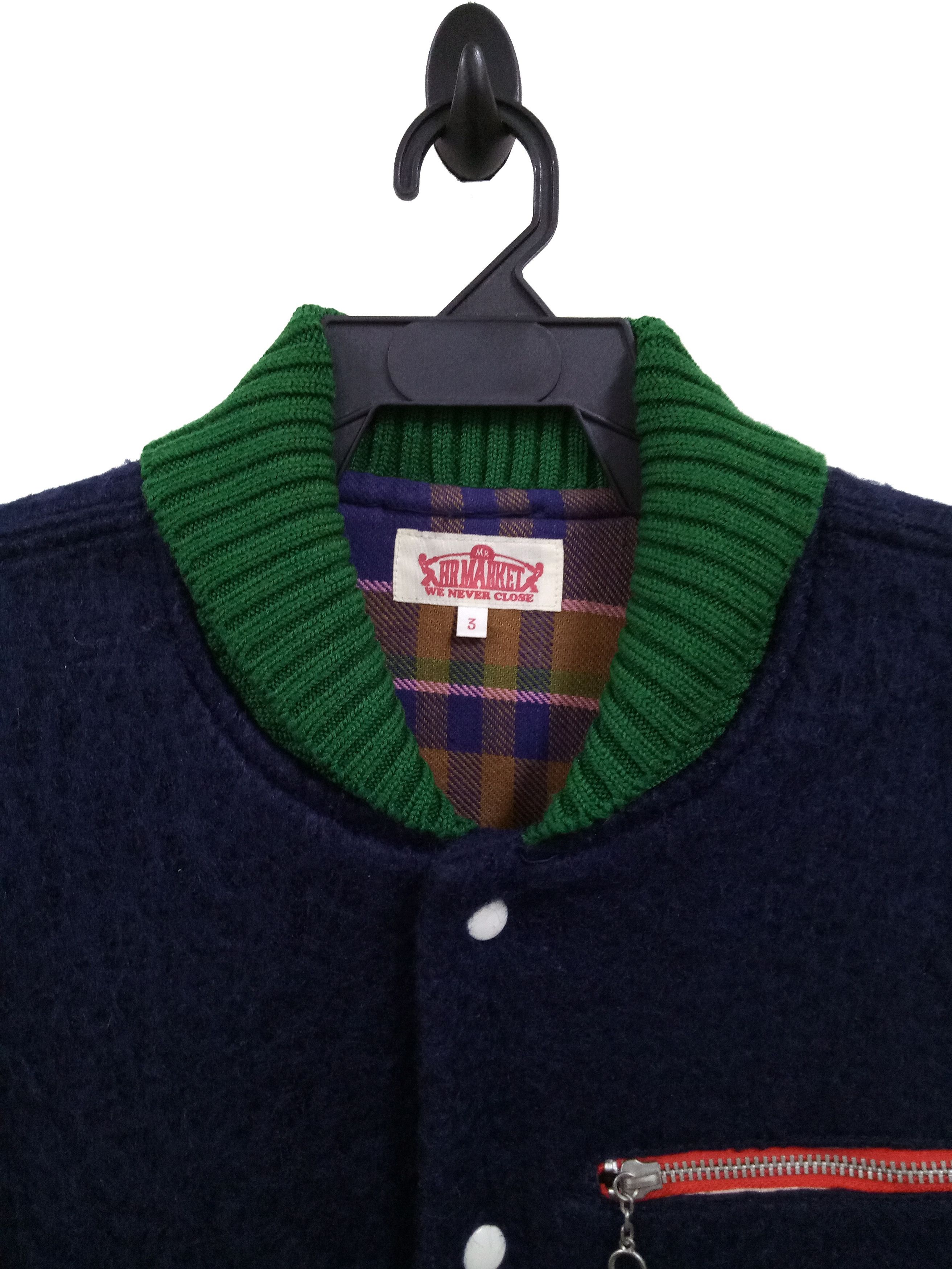 Blue Blue Japan 🔥🔥🔥HR MARKET Wool Snap Button Jacket Rare Design Size US L / EU 52-54 / 3 - 7 Thumbnail