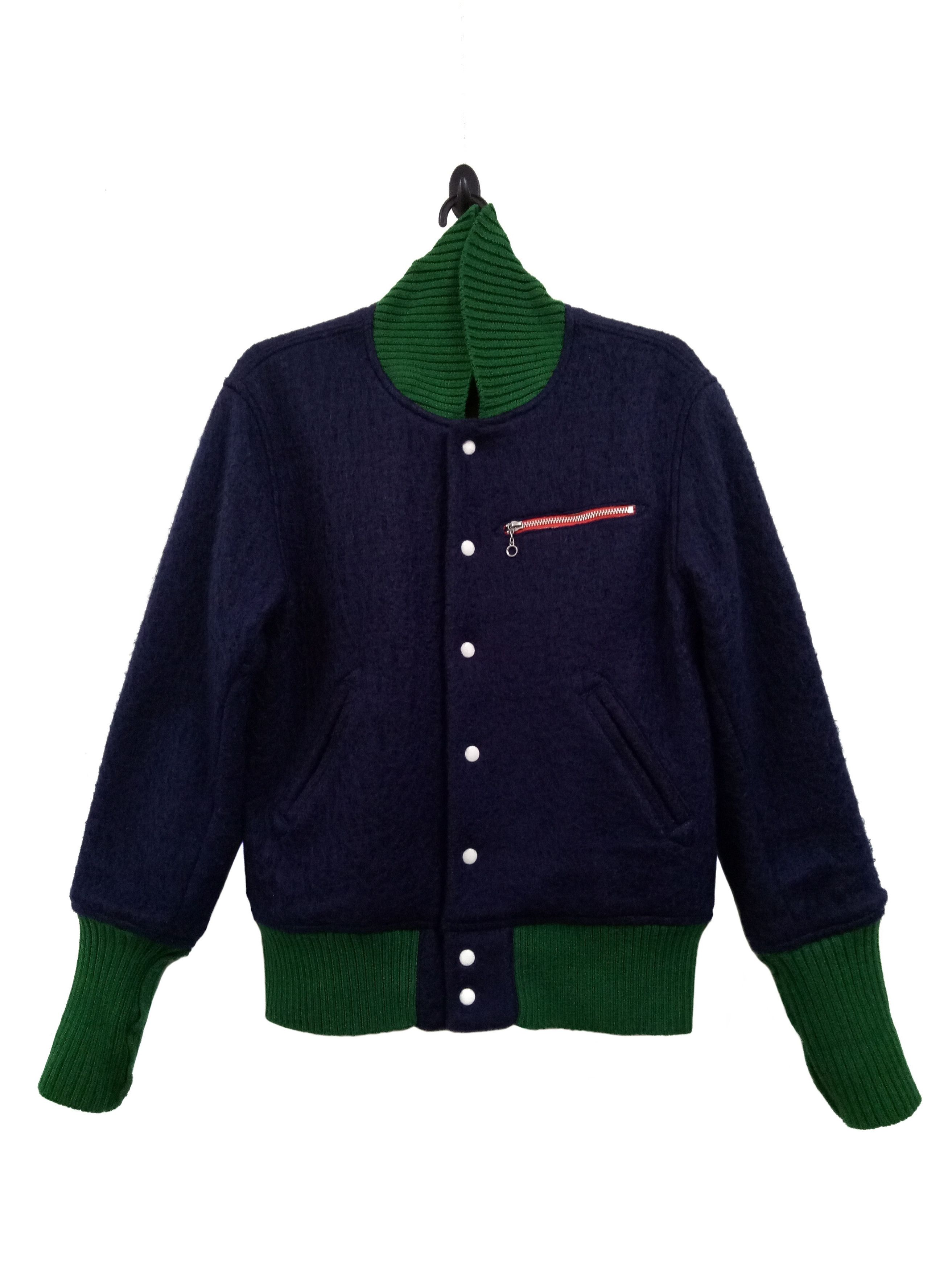 Blue Blue Japan 🔥🔥🔥HR MARKET Wool Snap Button Jacket Rare Design Size US L / EU 52-54 / 3 - 9 Thumbnail