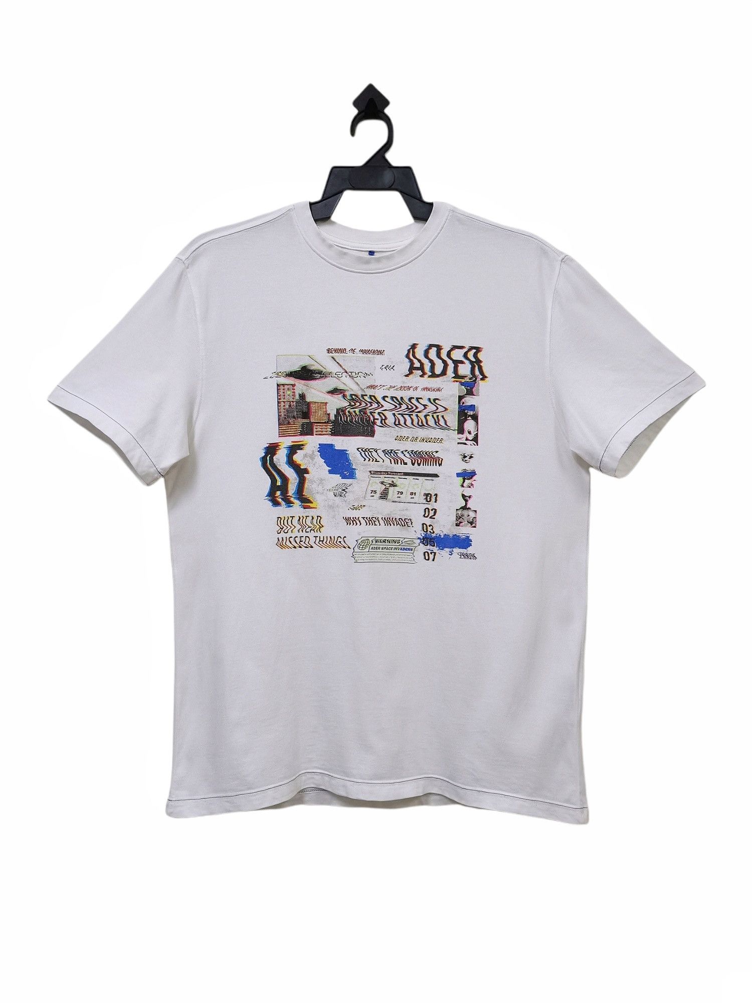 Ader Error 🔥Ader Error🔥Invaders Space Under UFO Attack T-shirt Rare Size US L / EU 52-54 / 3 - 7 Thumbnail