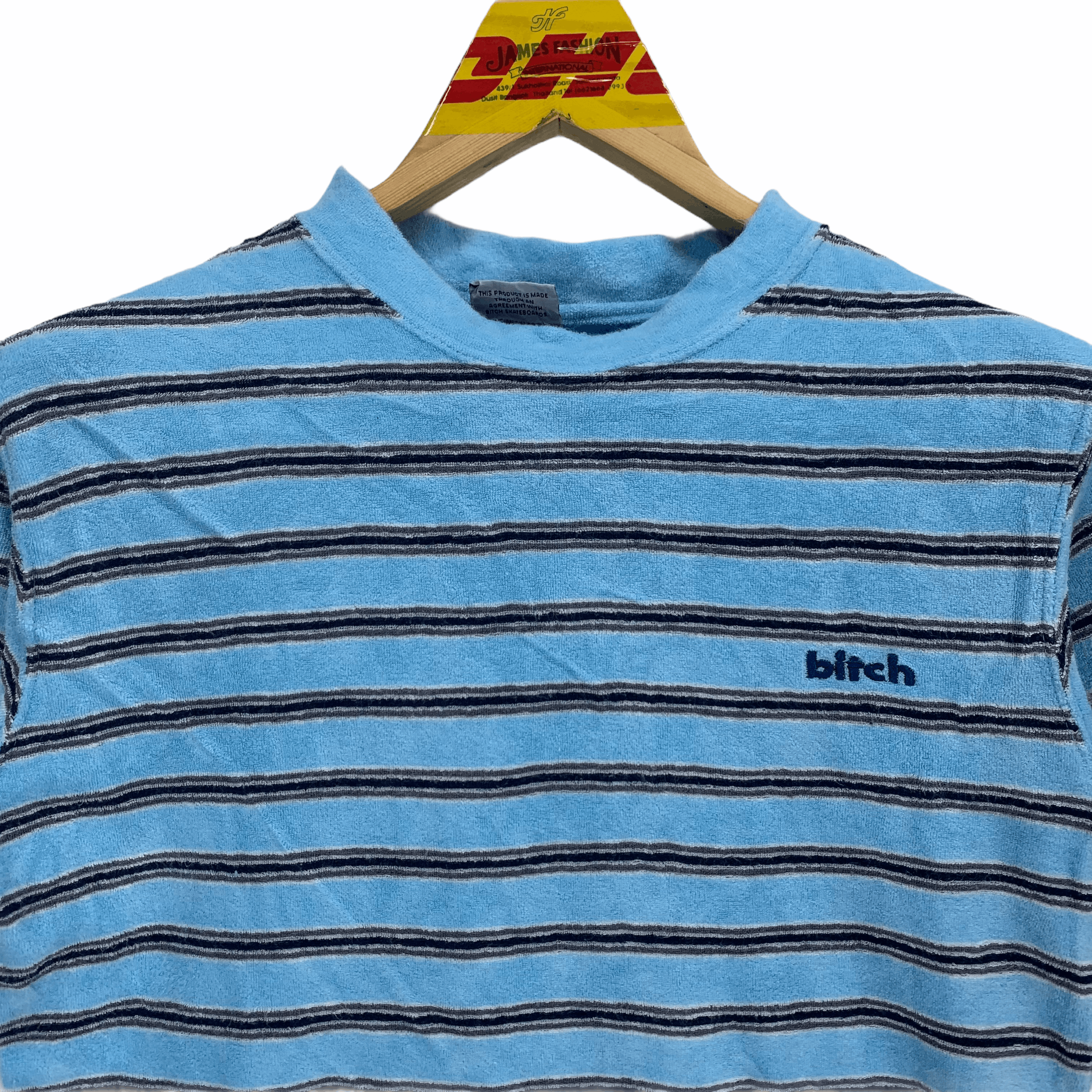 Vintage Bitch Skateboards Striped Fleece T Shirt #3113-114 Size M / US 6-8 / IT 42-44 - 2 Thumbnail