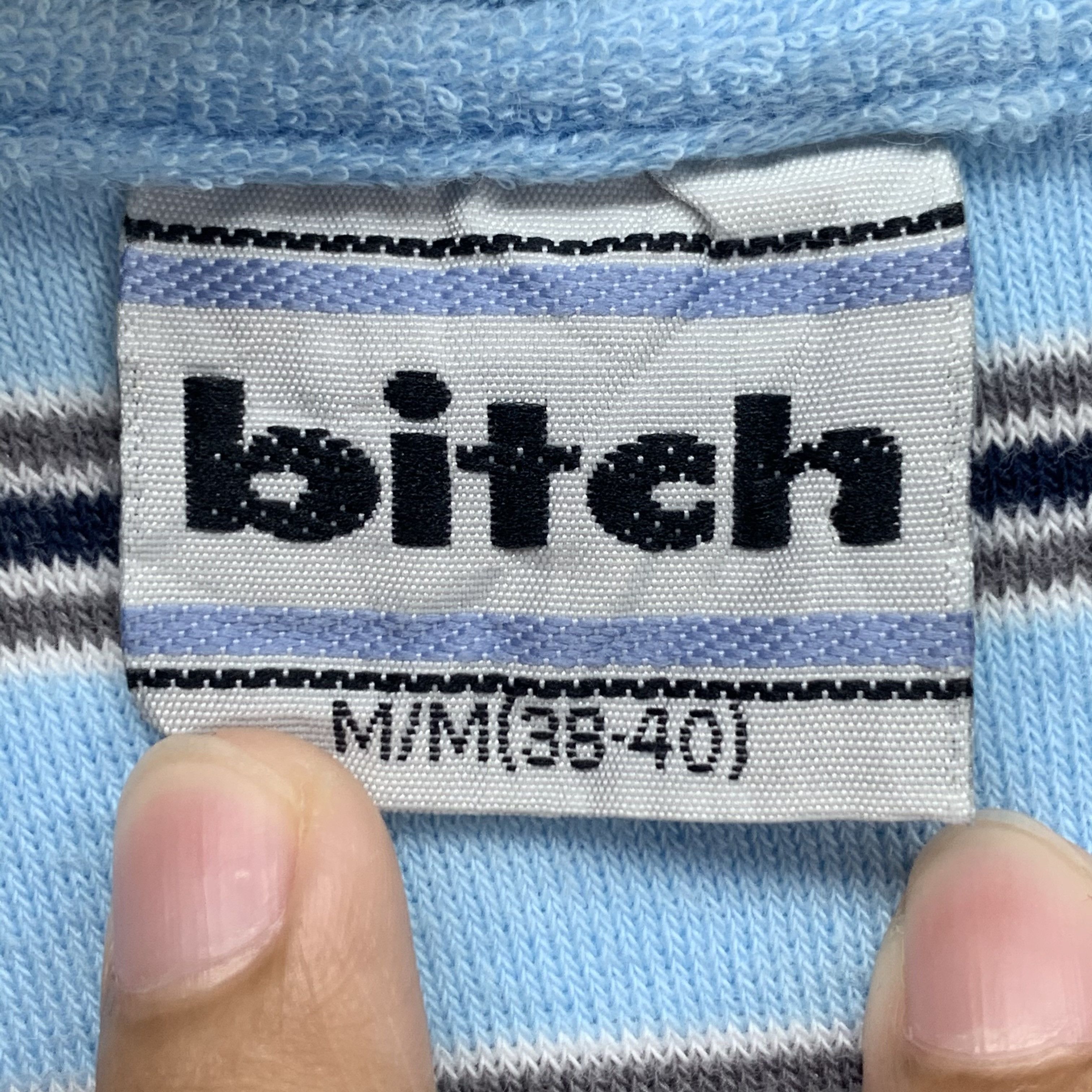 Vintage Bitch Skateboards Striped Fleece T Shirt #3113-114 Size M / US 6-8 / IT 42-44 - 6 Thumbnail
