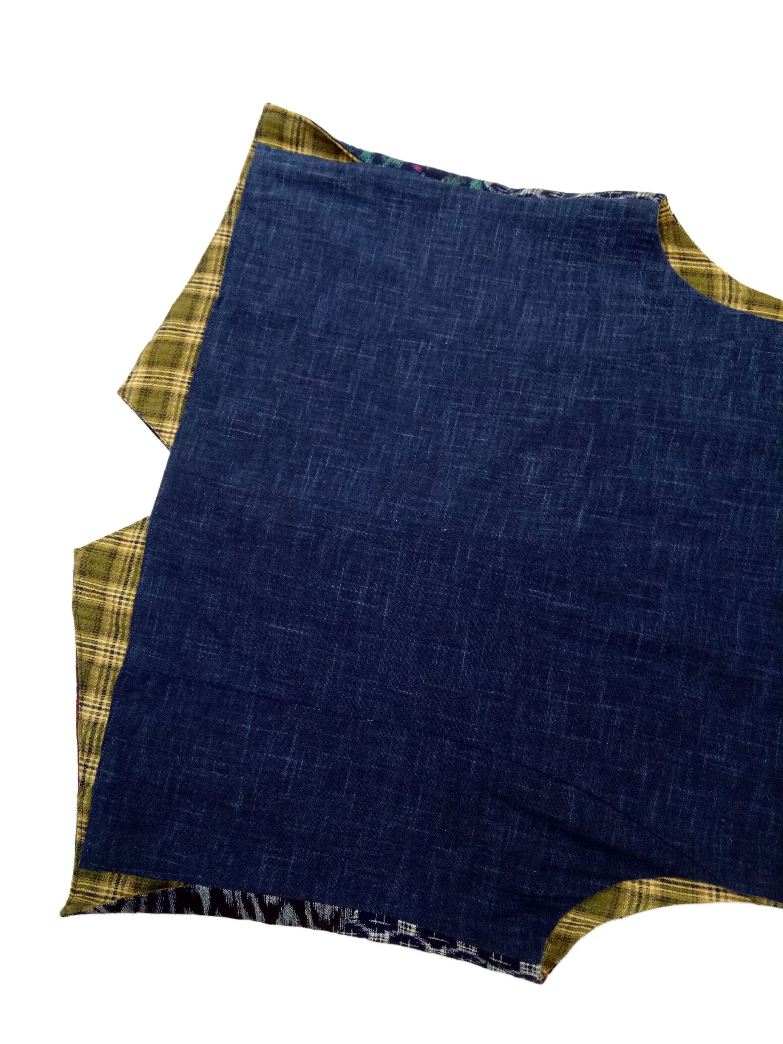 Indigo 🔥Reversible Awesome Patchwork Vest Art Design Size US M / EU 48-50 / 2 - 6 Thumbnail