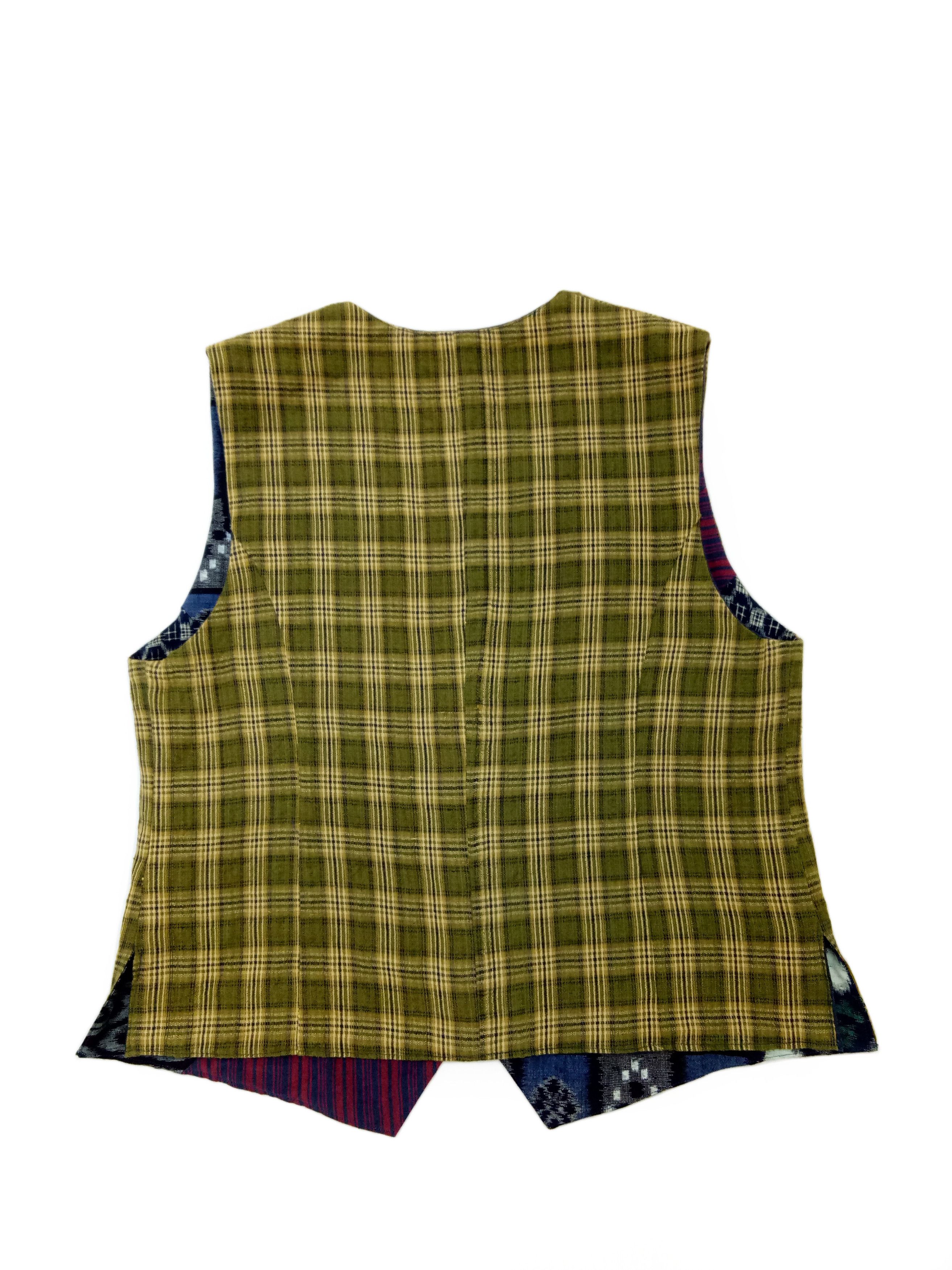 Indigo 🔥Reversible Awesome Patchwork Vest Art Design Size US M / EU 48-50 / 2 - 10 Thumbnail