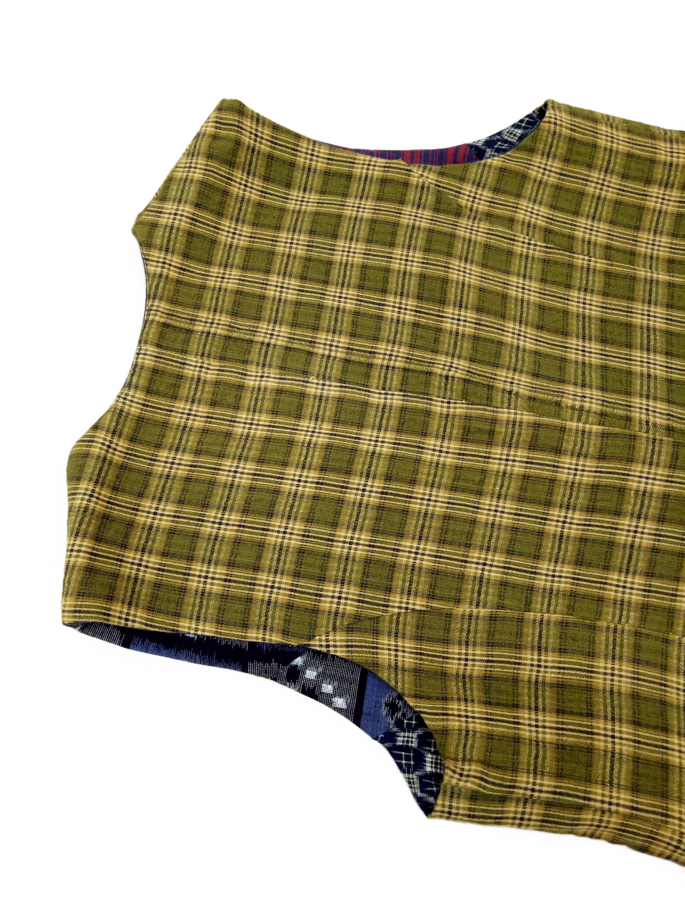 Indigo 🔥Reversible Awesome Patchwork Vest Art Design Size US M / EU 48-50 / 2 - 11 Thumbnail