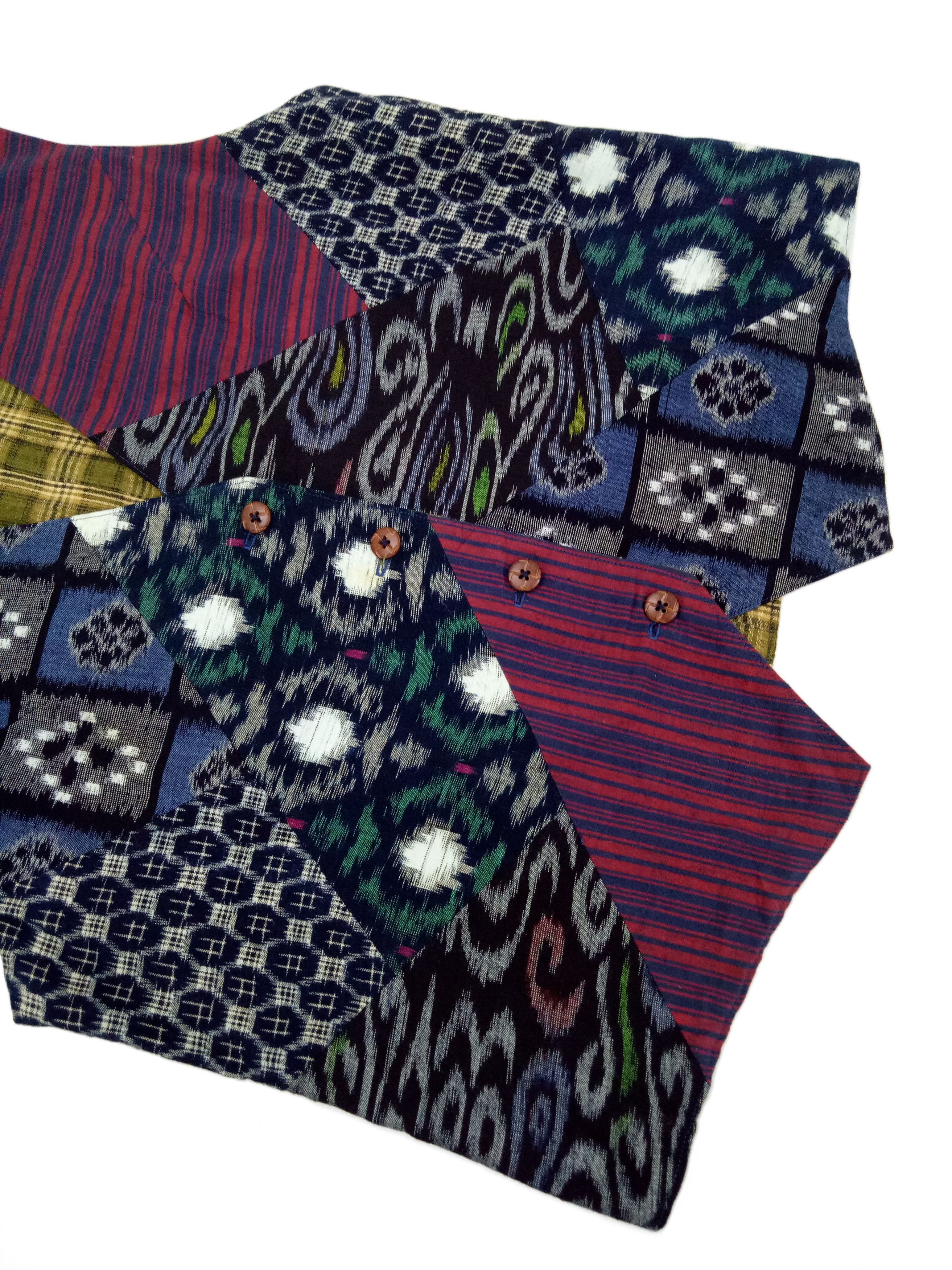 Indigo 🔥Reversible Awesome Patchwork Vest Art Design Size US M / EU 48-50 / 2 - 3 Thumbnail