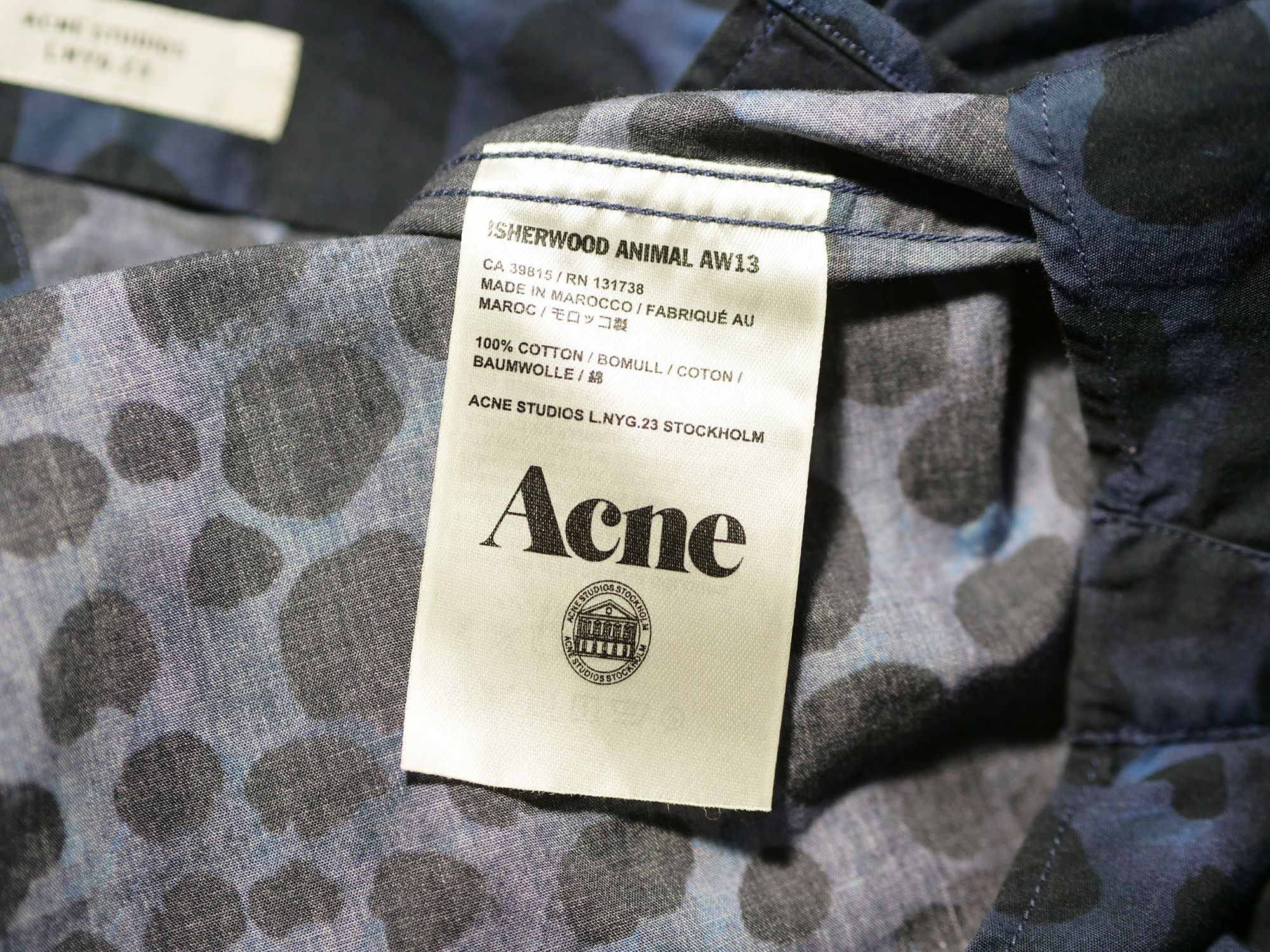 Acne Studios Acne Studios Isherwood Animal AW13 shirt Size US M / EU 48-50 / 2 - 6 Thumbnail