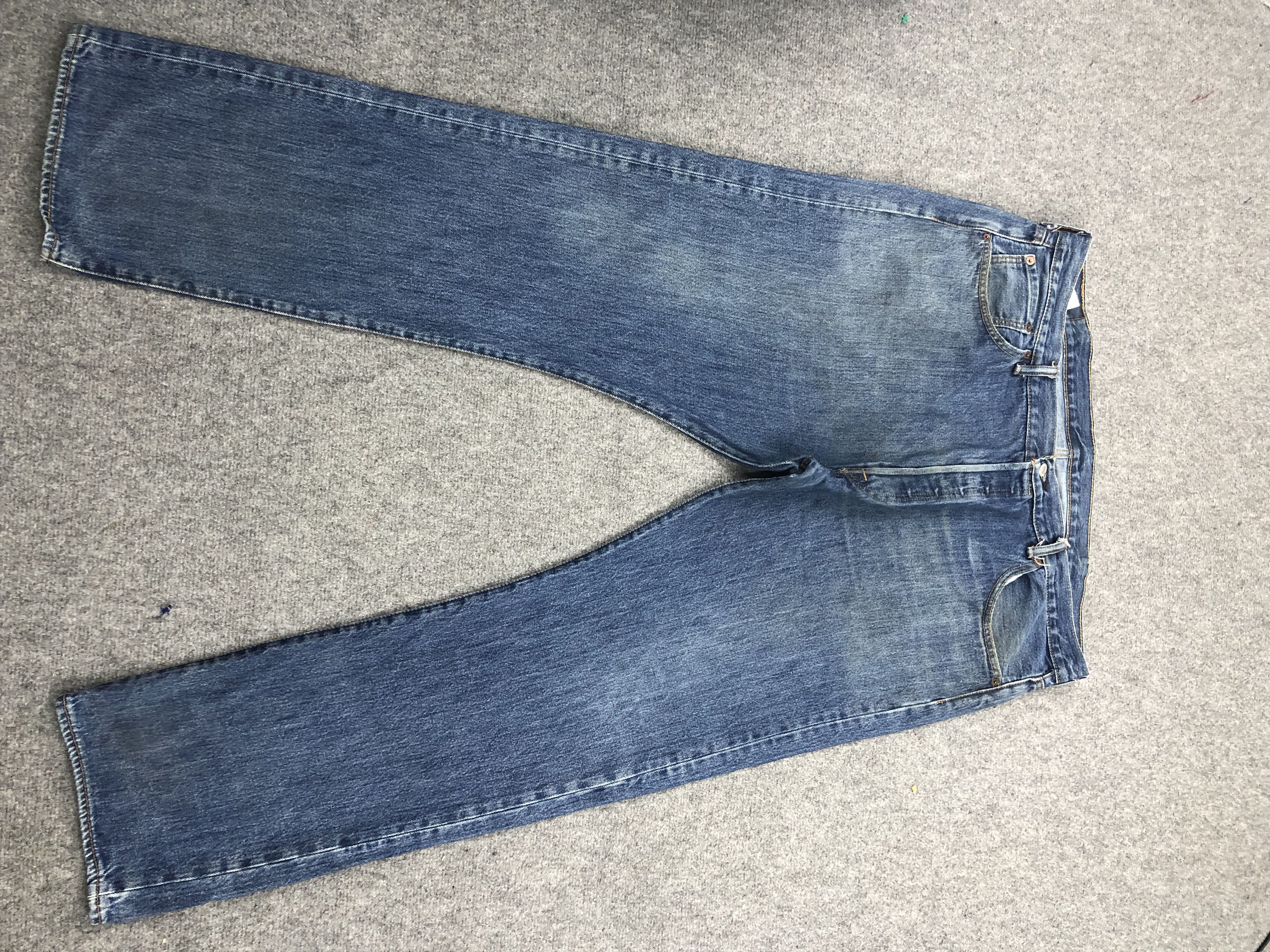 image of Levis 501 Faded Blue Jeans in Blue Denim, Men's (Size 44)
