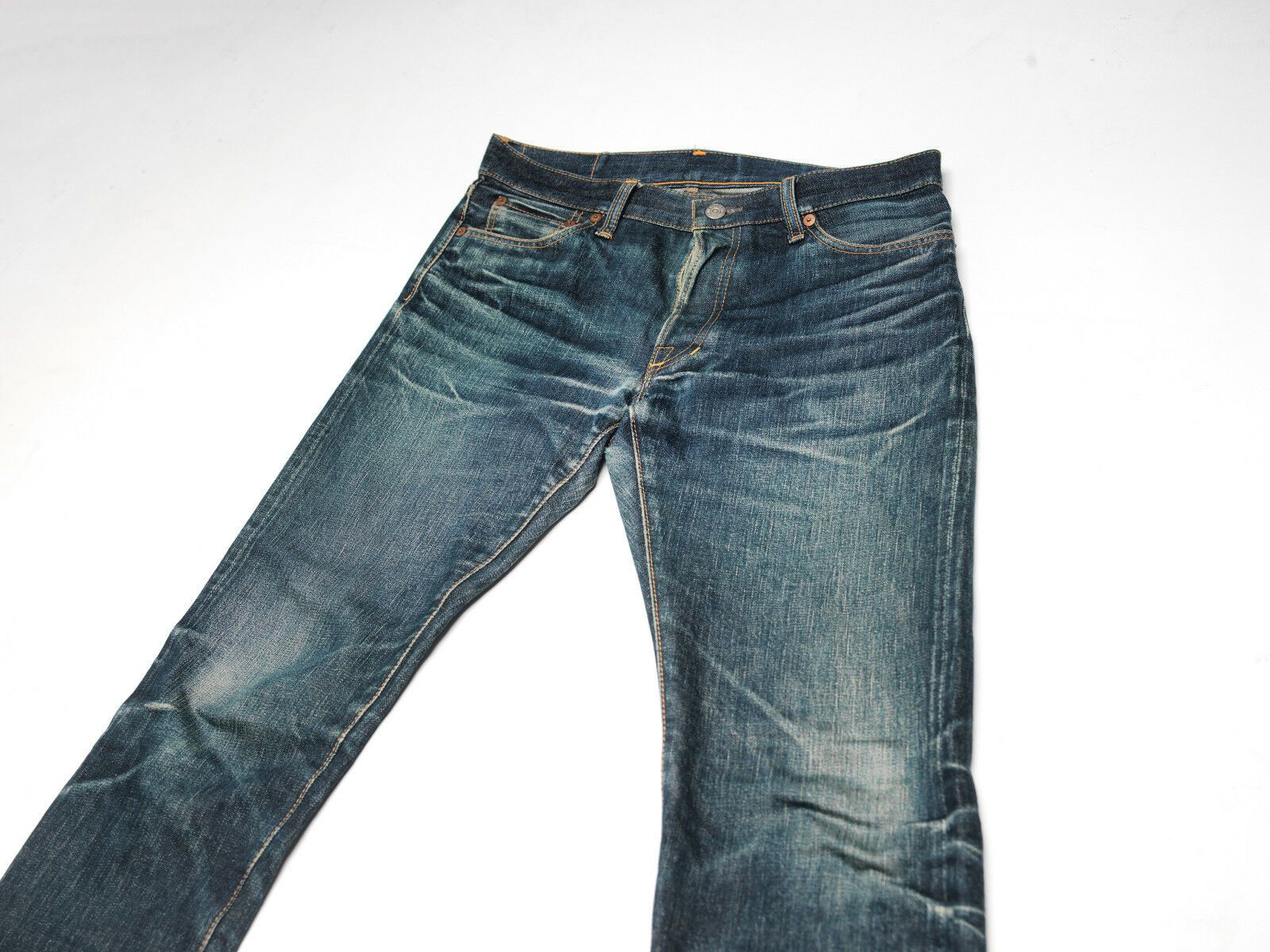 Japanese Brand Butler JOE MCCOY Jeans Fades Distressed Selvedge Dry Denim Size US 31 - 4 Thumbnail