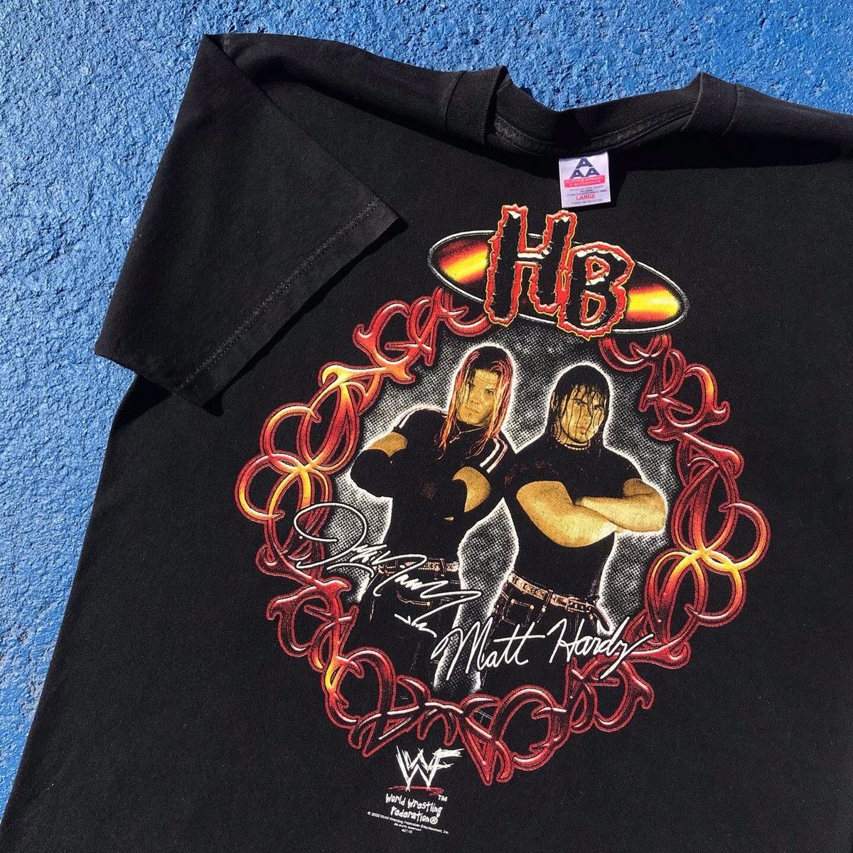 image of Vintage 2000 Hardy Boyz Tee in Black, Men's (Size Large)