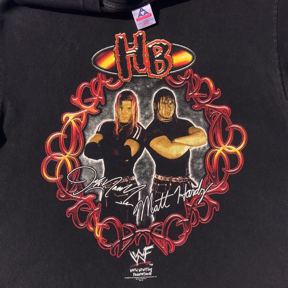 Vintage × WWE × WWF Vintage 2000 Hardy Boyz Tee Size US L / EU 52-54 / 3 - 4 Thumbnail