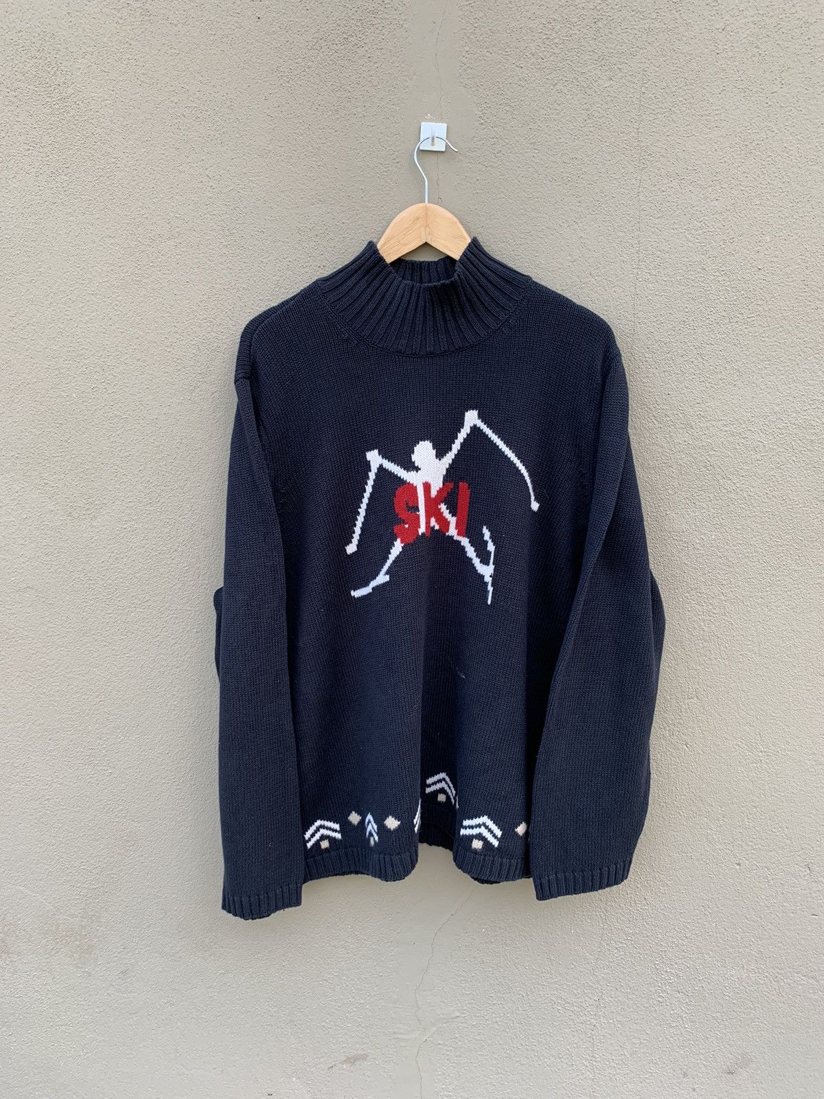 image of Archival Clothing x Tommy Hilfiger Vintage Tommy Hilfiger Oversized Mockneck Knitwear Unisex in Bla